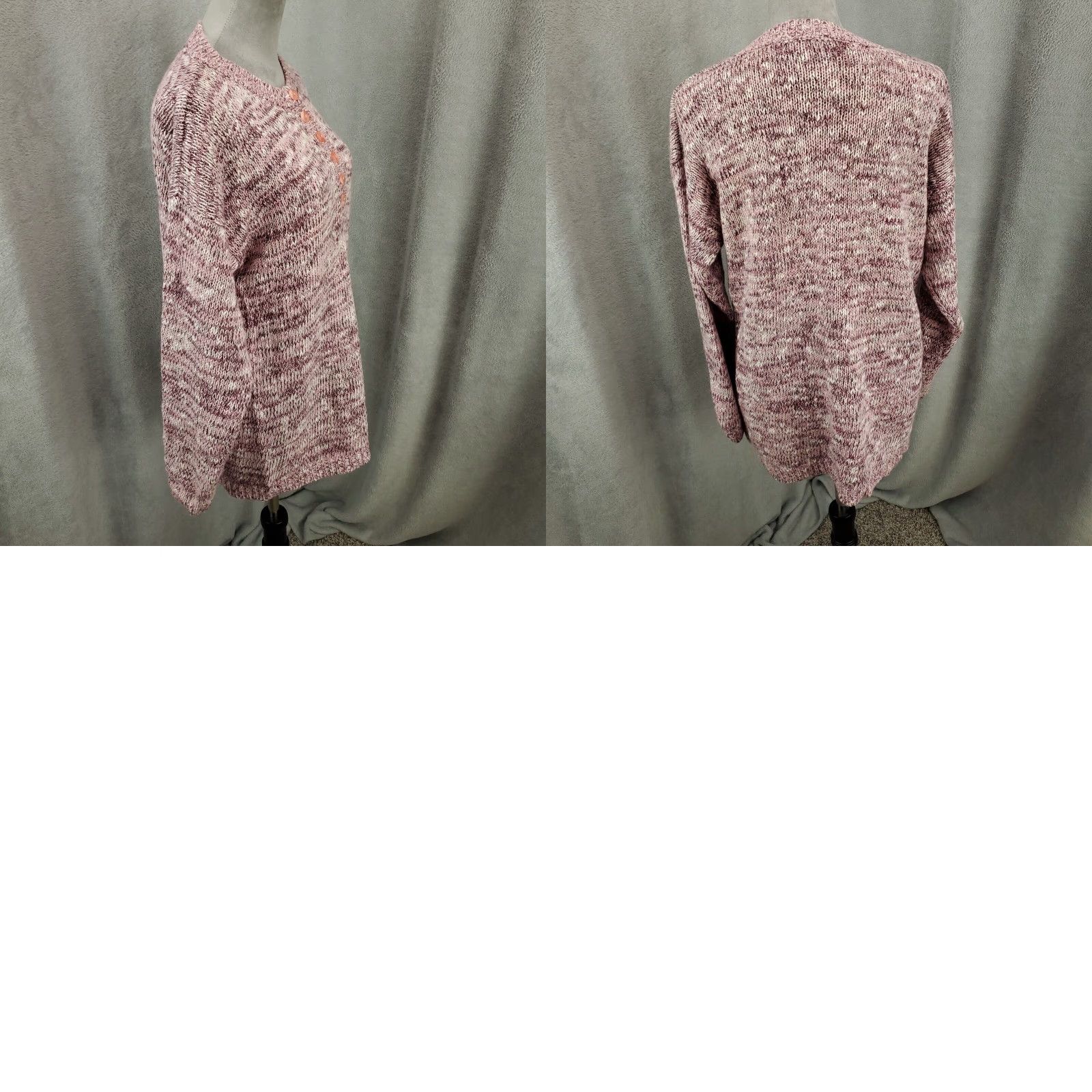 Vintage VINTAGE Beyond Blue Womens Sweater Pullover Knit Crew Neck Long Sleeve Button 80s 90s Pink Purple Heathered M Adult Womens Size M / US 6-8 / IT 42-44 - 8 Thumbnail