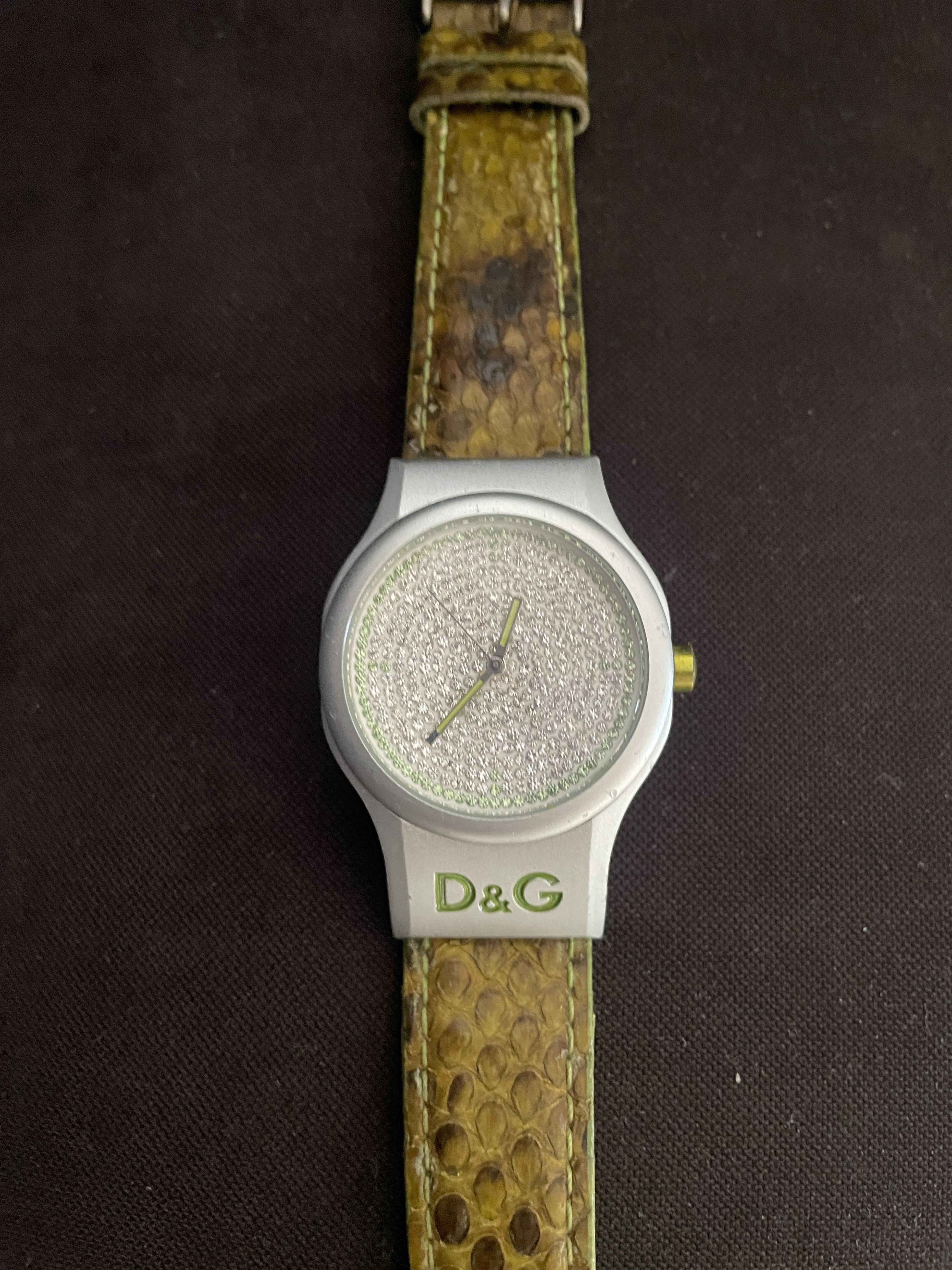 D&G Dolce & Gabbana Watch with Snakeskin-look & Rhinestones