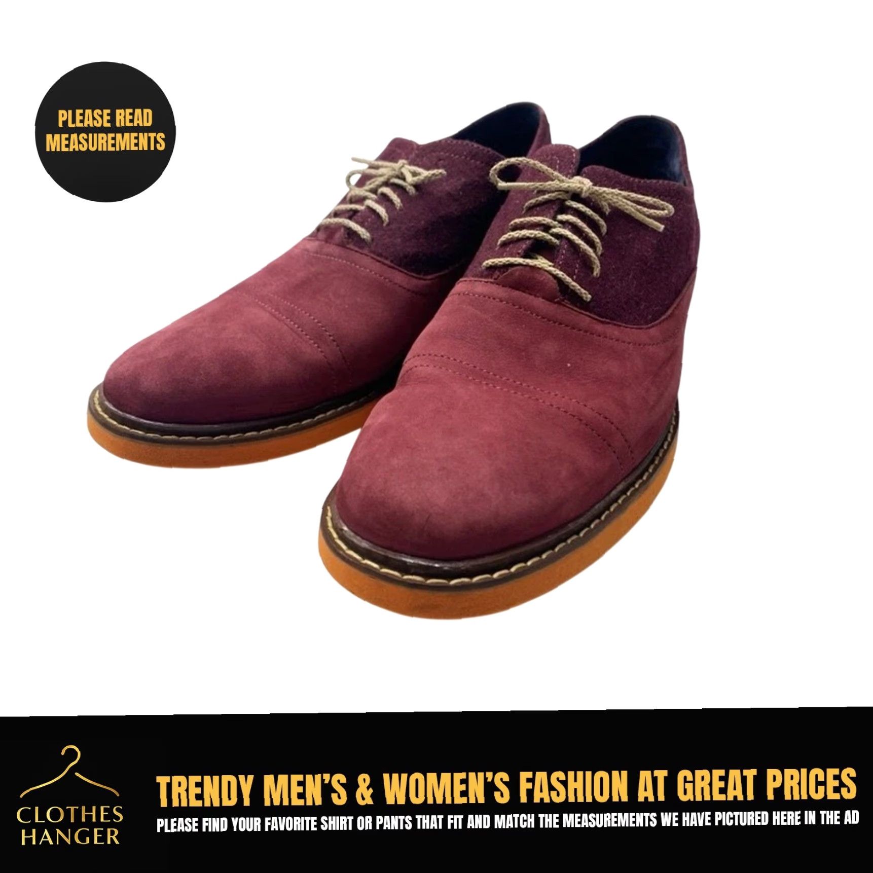 Cole Haan Cole Haan Harrison Nubuck Leather Wool Oxfords Orange Soles Men's 13M Oxblood Size US 12 / EU 45 - 2 Thumbnail