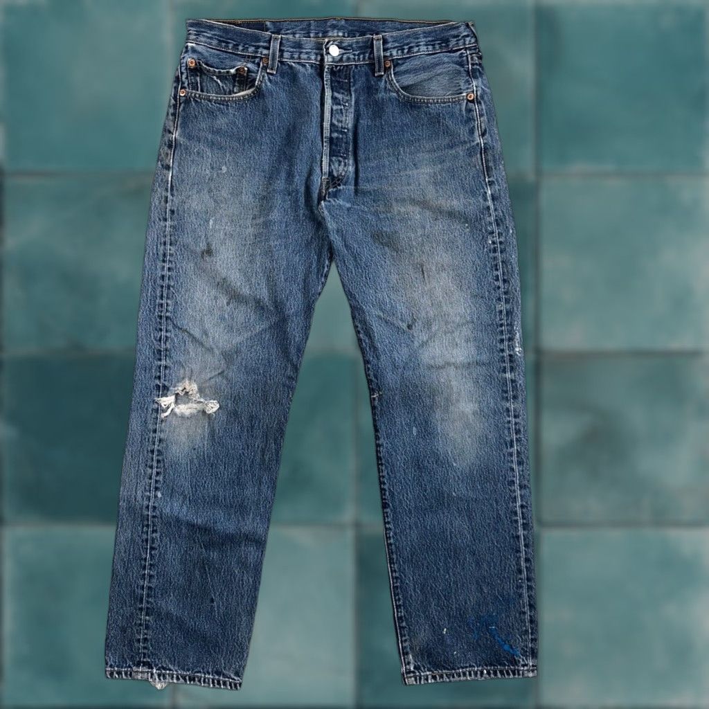 Levi's Levi's 501 Jeans Vintage 90s Mexico Straight Levi's 501 Series Men Regular 36x32 Blue Denim Cotton Size US 36 / EU 52 - 1 Thumbnail