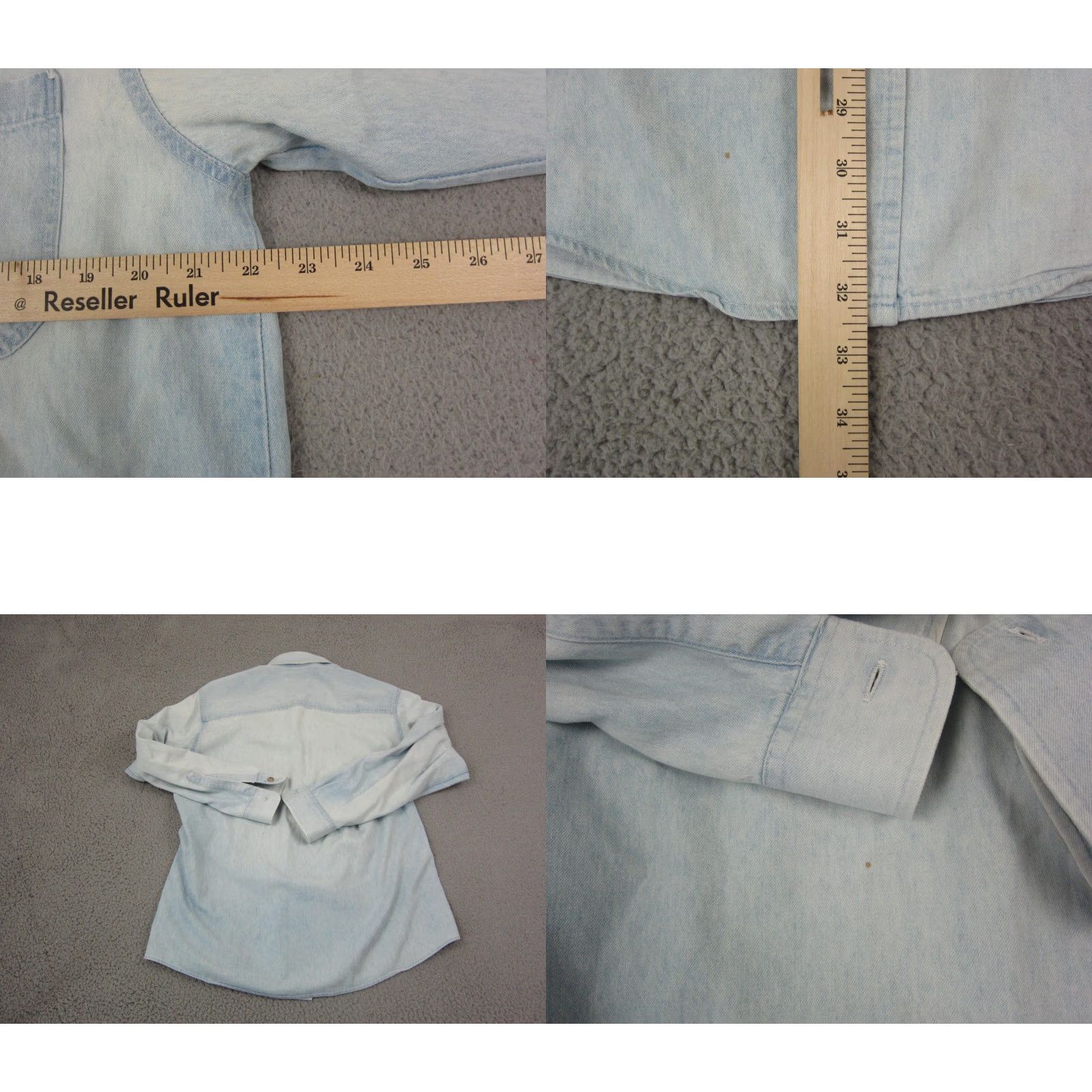 Vintage VINTAGE Coosa County Denim Button-Up Shirt Mens Adult M 90s Blue Denim Cotton Long Sleeve Pockets Made in USA Size US M / EU 48-50 / 2 - 8 Thumbnail