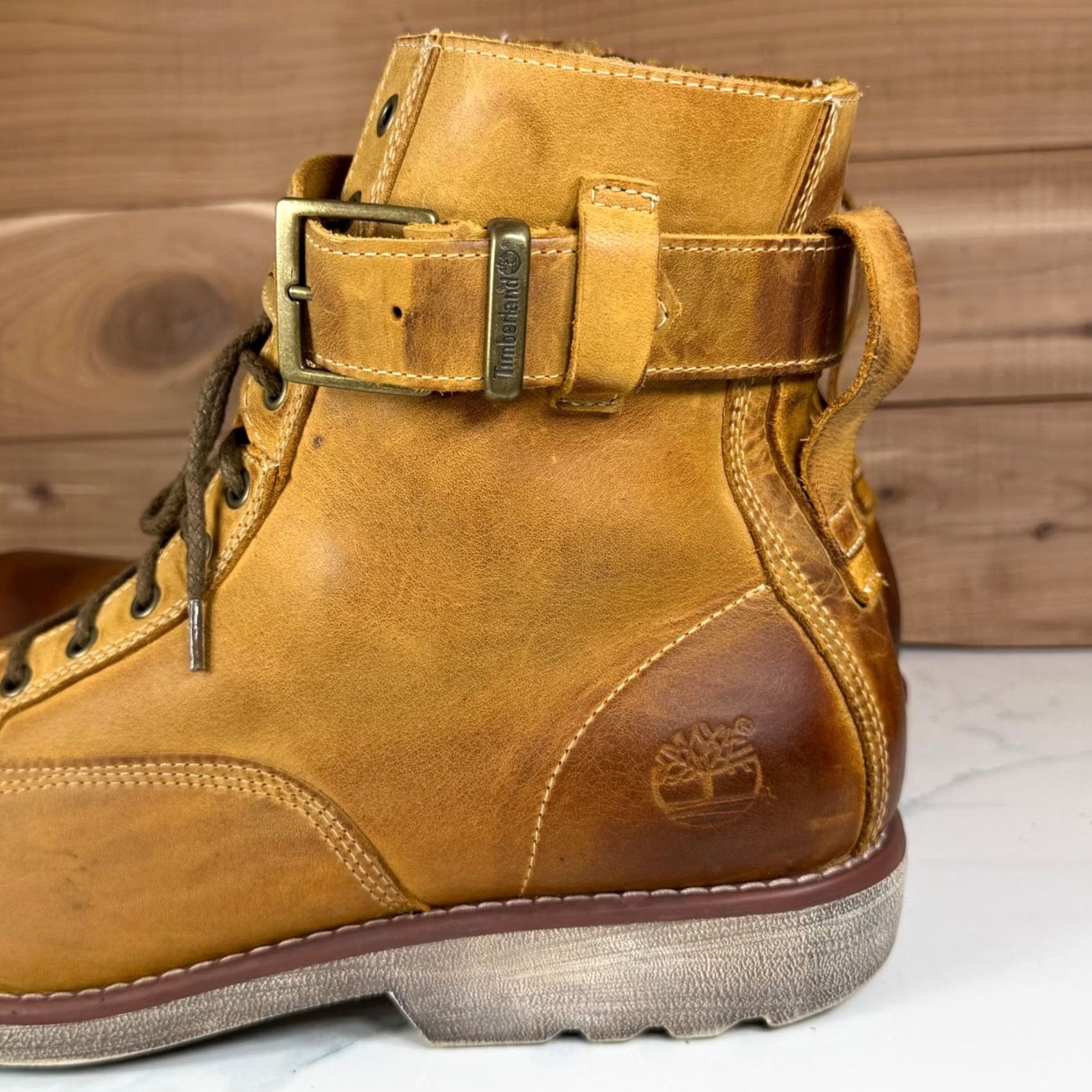 Timberland TIMBERLAND Earthkeepers Side Zip Boots Brown Leather 13 Mens Buckle Zipper Leather Upper Ankle Boot Size US 13 / EU 46 - 4 Thumbnail