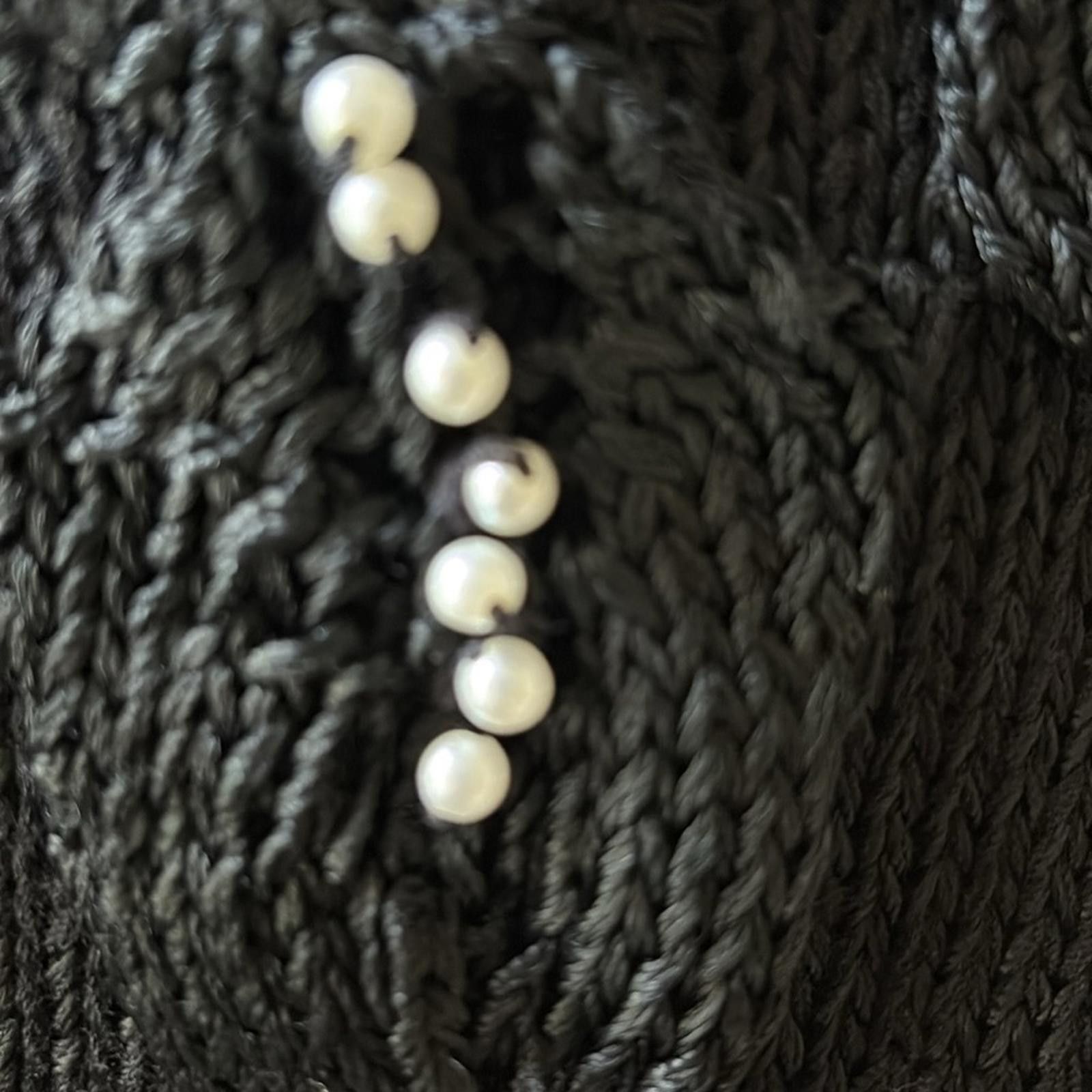 Vintage Nannell Vintage 80s Peals Hand Knit Sweater Black Size S / US 4 / IT 40 - 9 Thumbnail