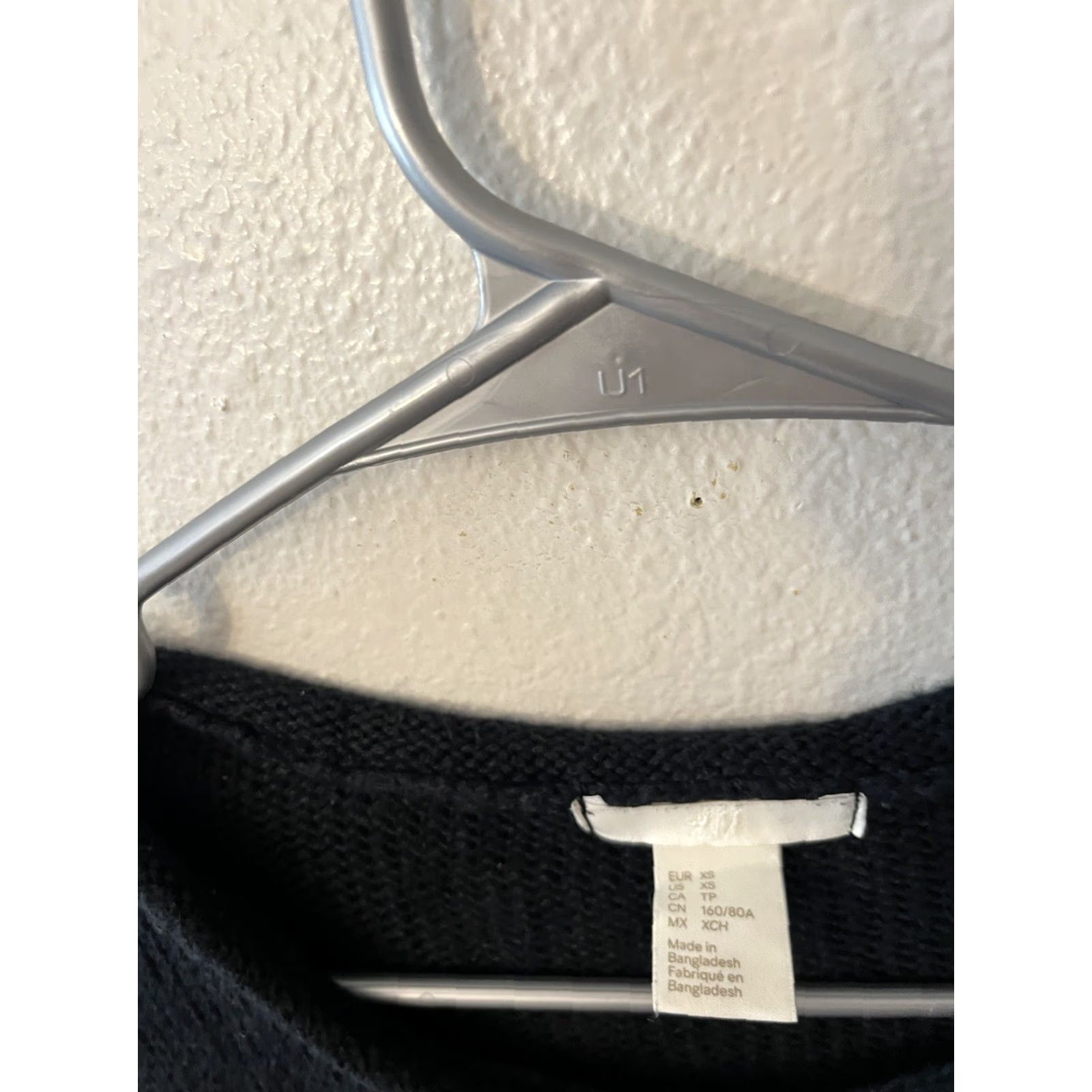 H&M H&M Sweater Womens XS Crew Neck Knit Striped Black Button Accents Size XS / US 0-2 / IT 36-38 - 2 Thumbnail