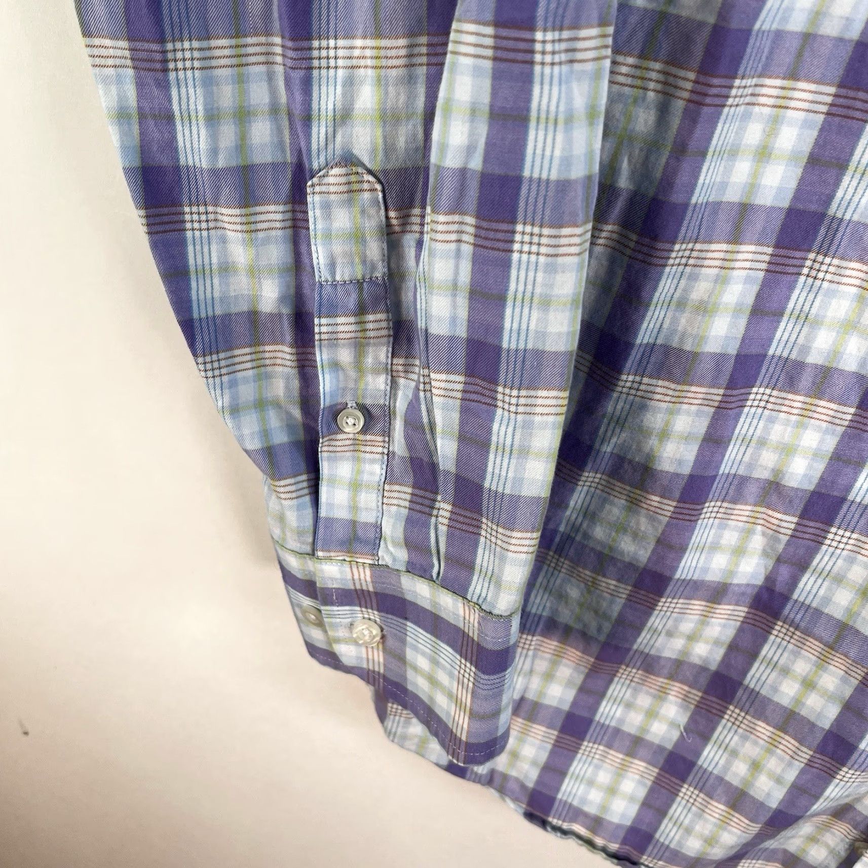 Wrangler VINTAGE Wrangler George Strait Cowboy Cut Button-Up Plaid Shirt Adult Large Purple Casual Workwear Mens Size US L / EU 52-54 / 3 - 5 Thumbnail