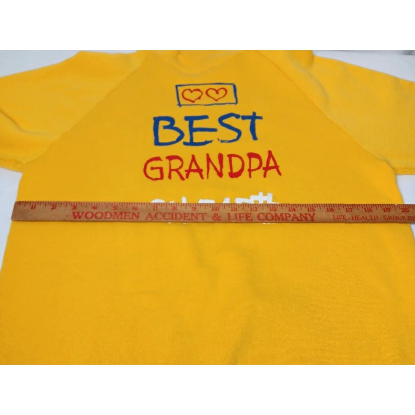 Vintage VINTAGE B.J. Design Grandpa on Earth Sweatshirt Crewneck USA Made Large Yellow Raglan Long Sleeve Men's Regular L Graphic Print Size US L / EU 52-54 / 3 - 6 Thumbnail