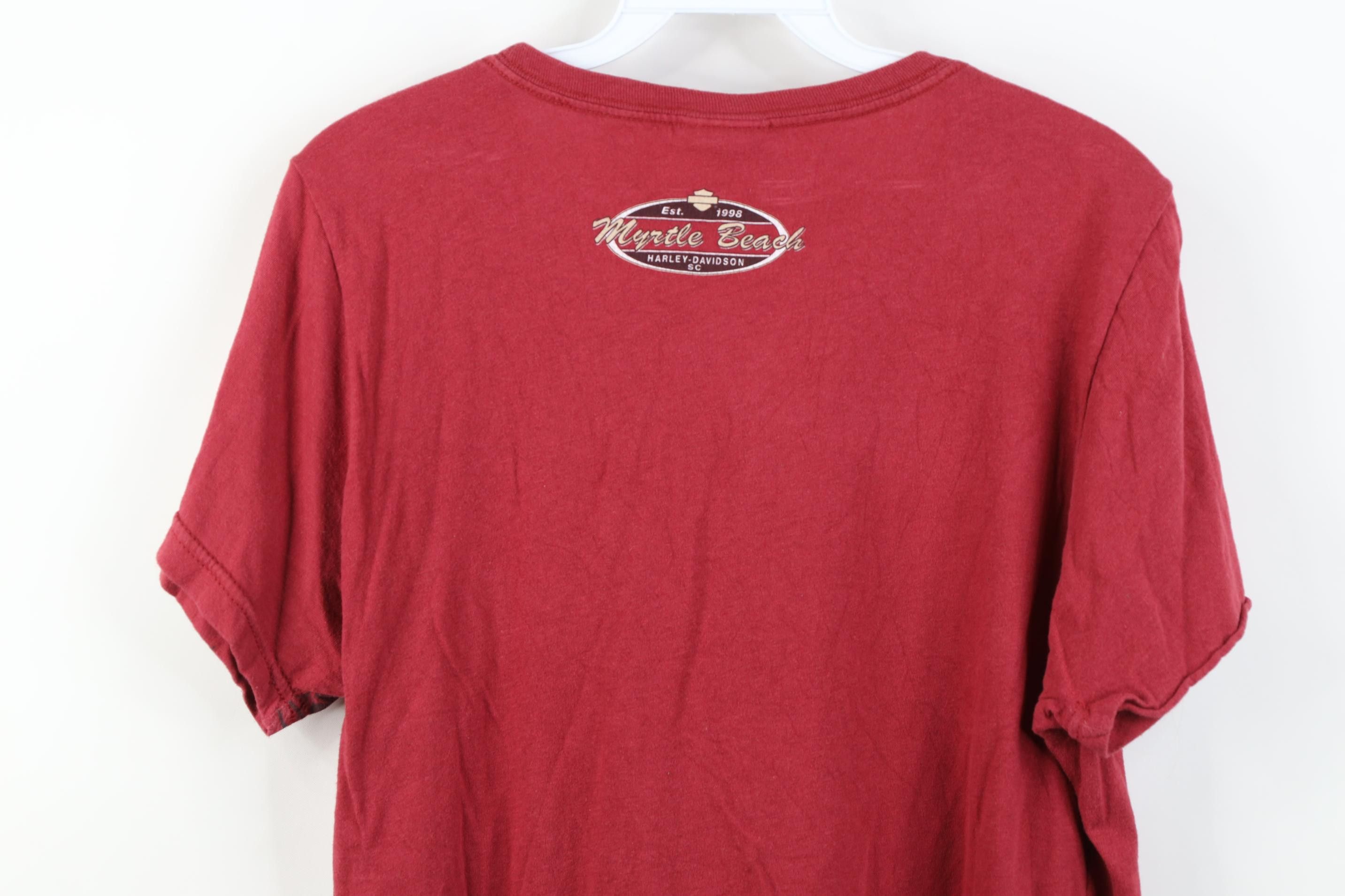 Harley Davidson Vintage Y2K Harley Davidson Tribal Floral Leaf T-Shirt Red Size XL / US 12-14 / IT 48-50 - 16 Thumbnail