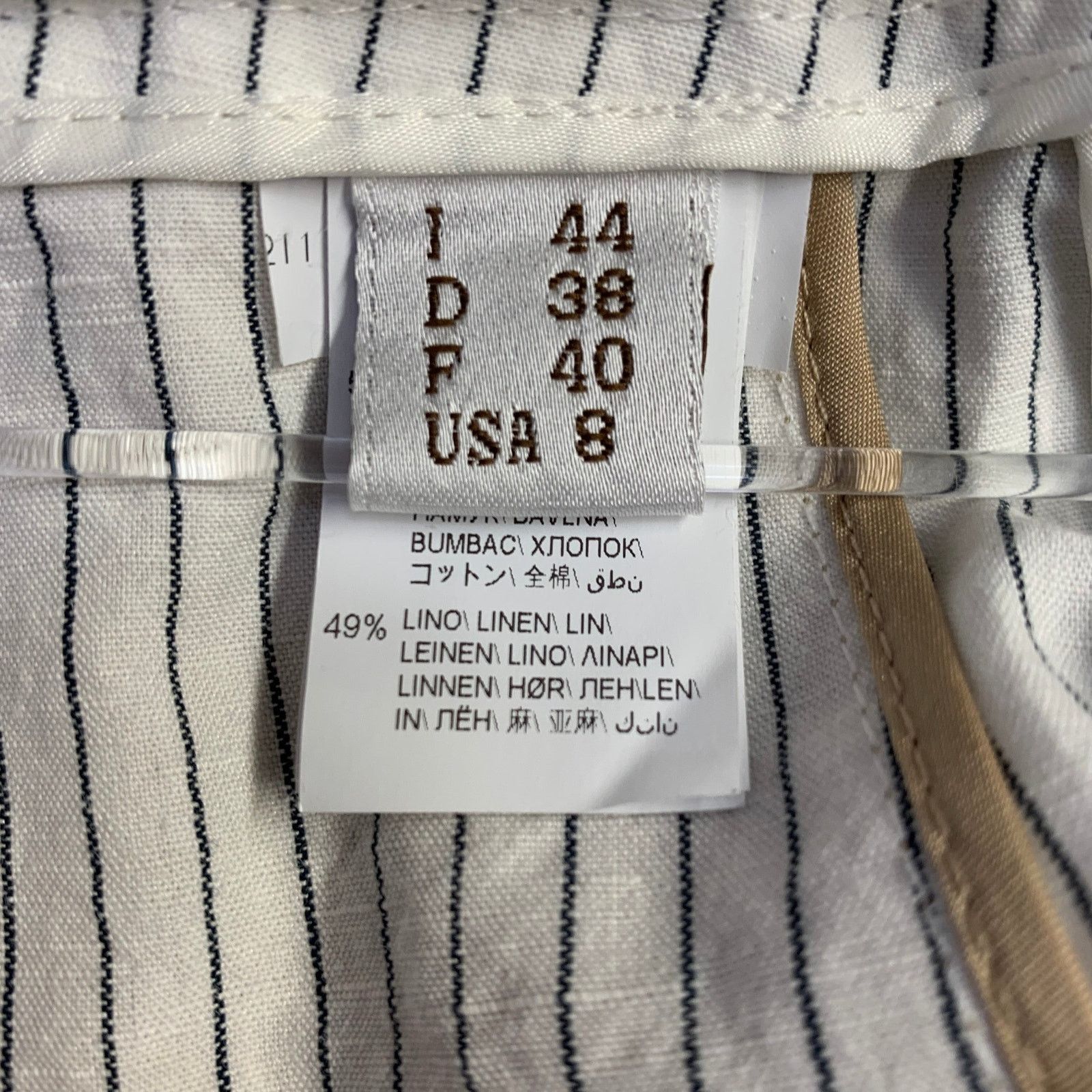 Brunello Cucinelli 8 White Black Cotton Linen Pinstripe Wide Leg Belted Shorts Size 30" / US 8 / IT 44 - 5 Thumbnail