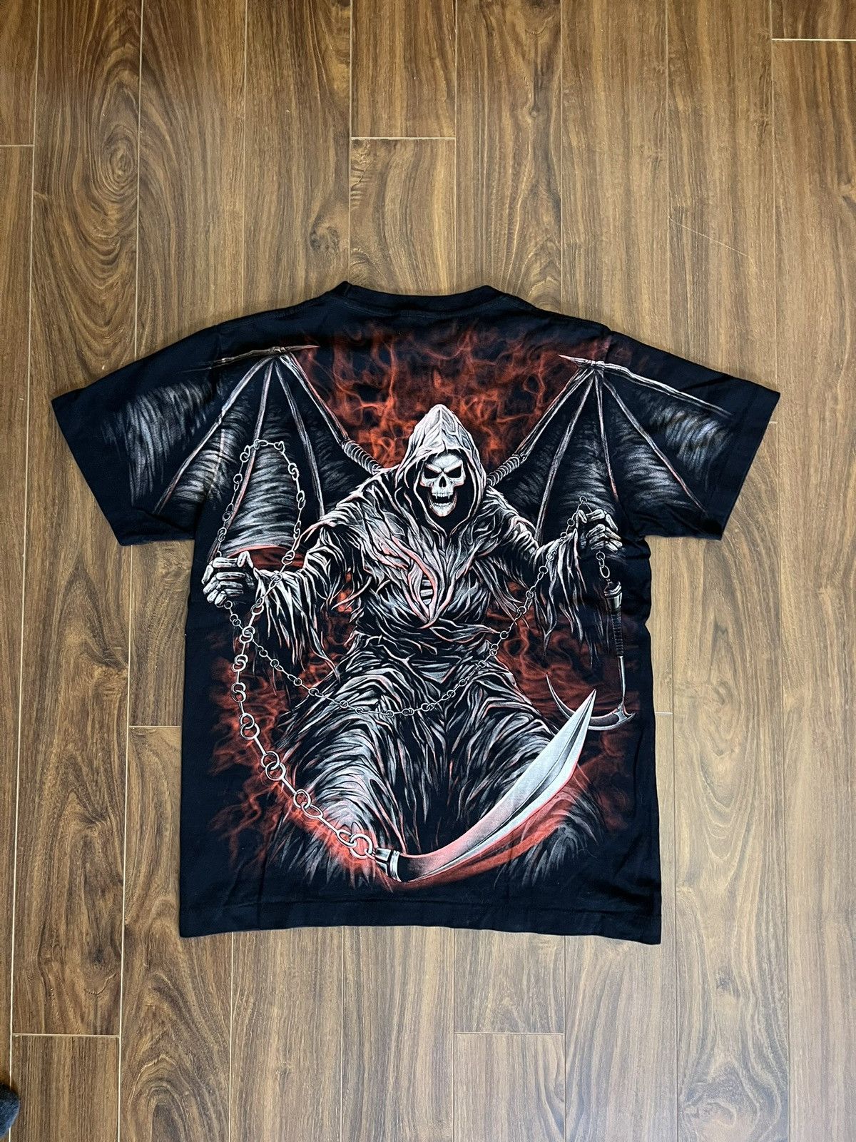 Vintage Vintage Y2K The Roxx AOP Grim Reaper Tee Size US S / EU 44-46 / 1 - 3 Thumbnail