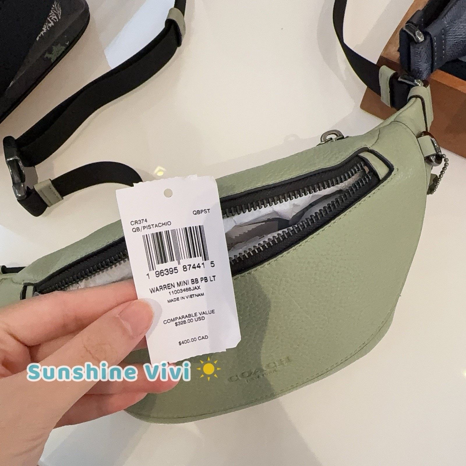 Coach NWT Coach Warren Mini Leather Belt Bag Pistachio CR374 Size ONE SIZE - 2 Thumbnail