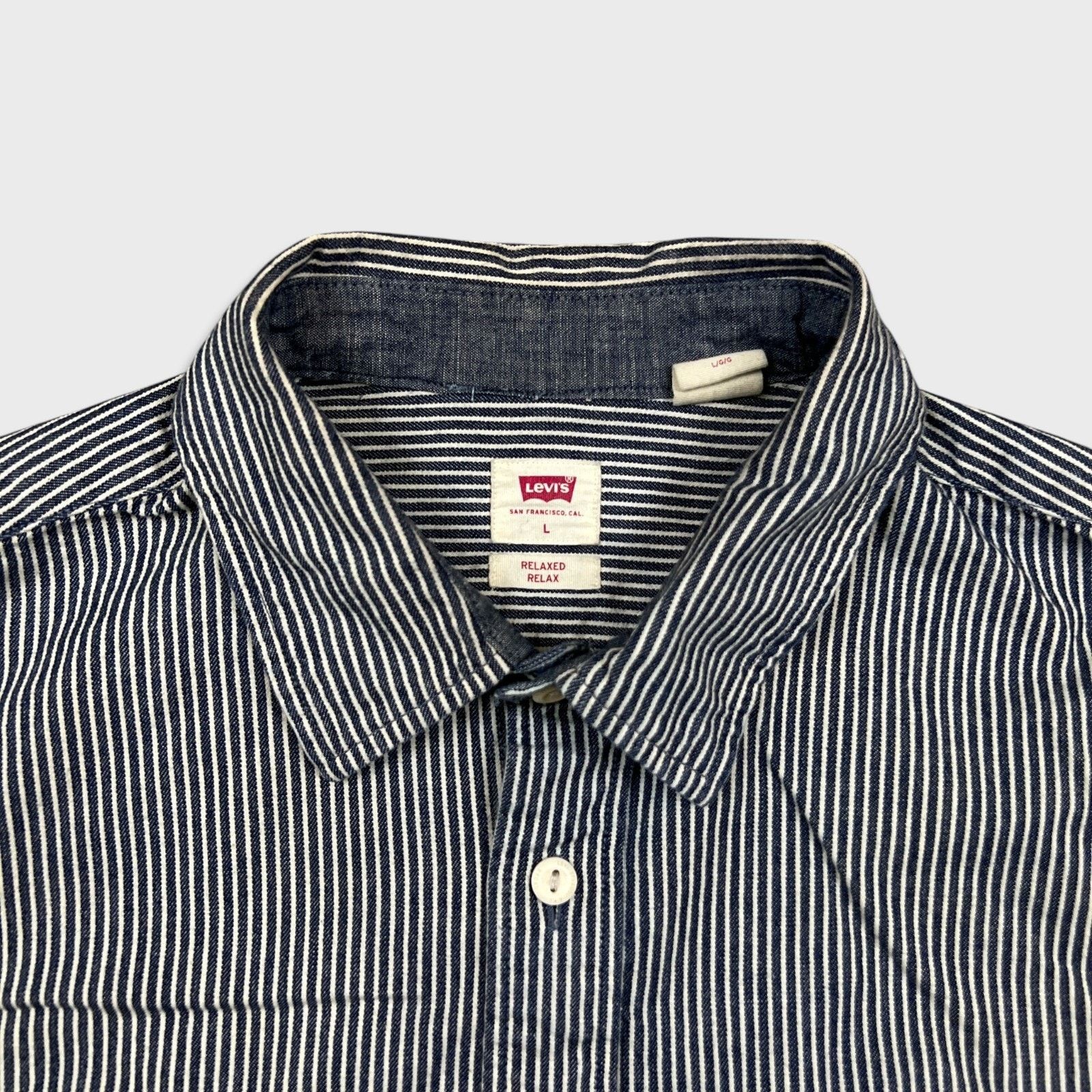 Levi's Levi's Long Sleeve Worker Shirt Large Washington Stripe Size US L / EU 52-54 / 3 - 2 Thumbnail
