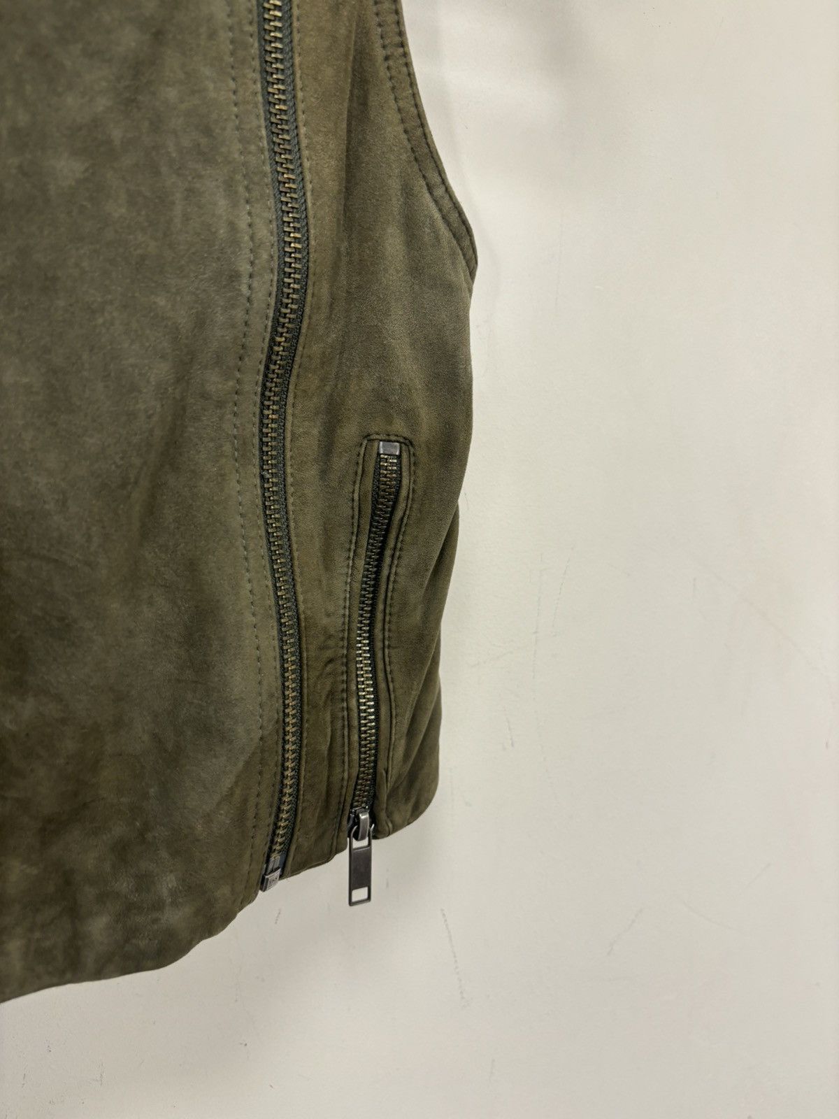Diesel Diesel L-Zoe NWT Women’s Khaki Suede Goat Leather Vest Gilet Size XS / US 0-2 / IT 36-38 - 4 Thumbnail