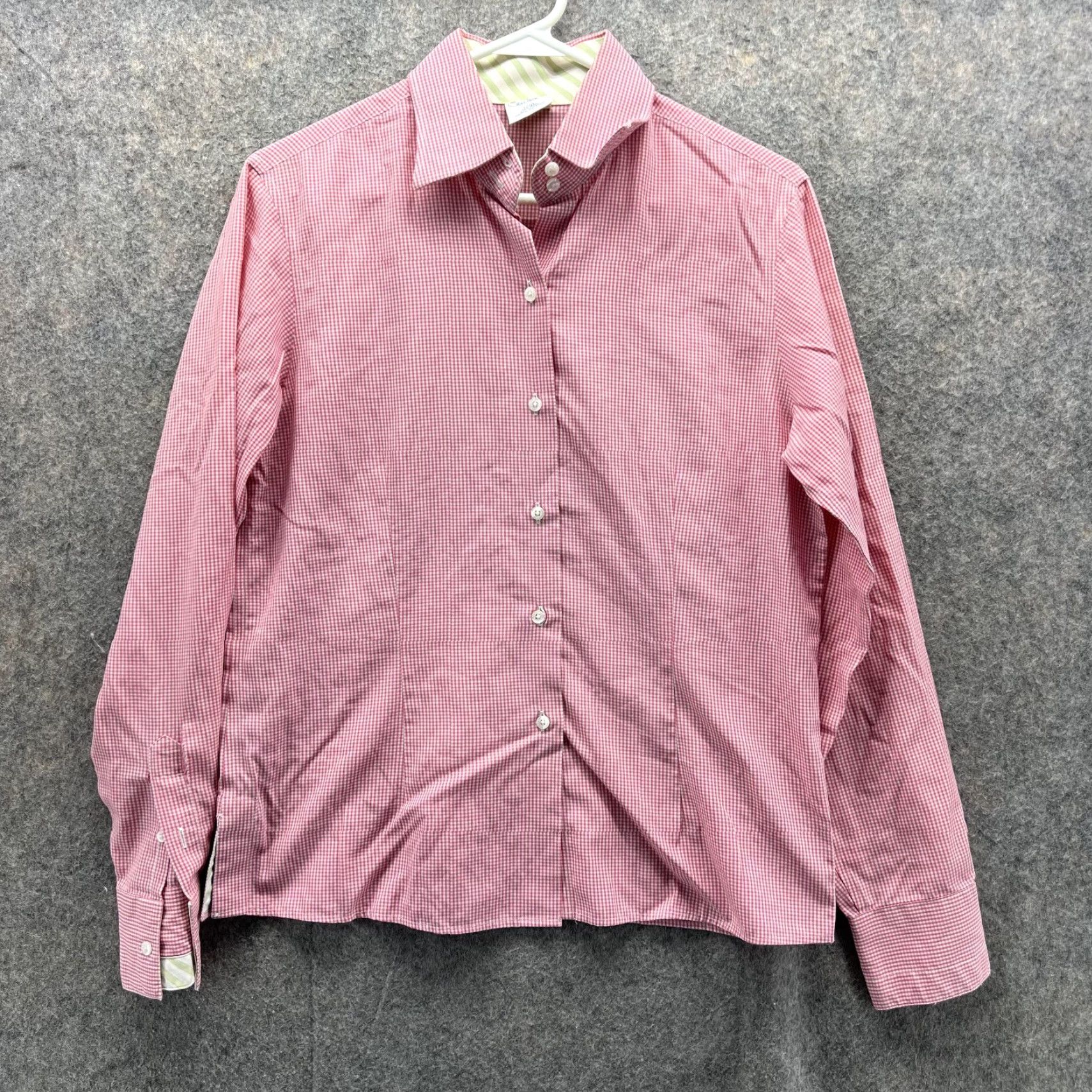 Brooks Brothers VINTAGE Brooks Brothers Shirt Women 8 Pink Casual Button-Up Gingham Check Long Sleeve Collared Regular Fit Womens Size M / US 6-8 / IT 42-44 - 2 Thumbnail
