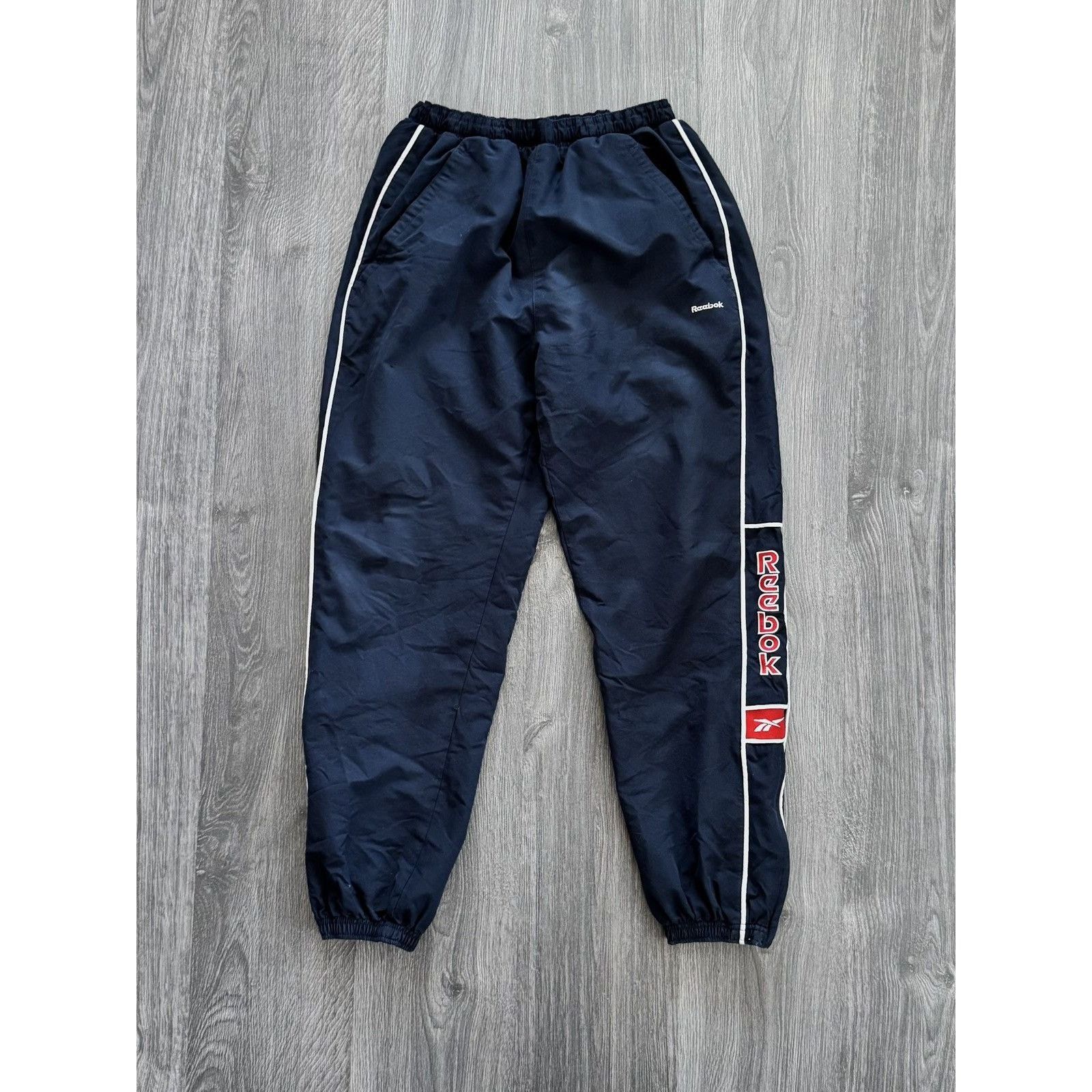 Reebok 90s Vintage Reebok NavyTrack Pants Size US 32 / EU 48 - 1 Thumbnail