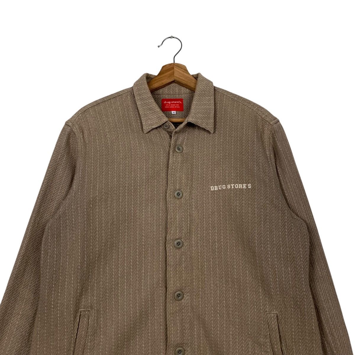 Japanese Brand DRUG STORE’S Striped Shirt Jacket #2288-C101 Size US L / EU 52-54 / 3 - 2 Thumbnail