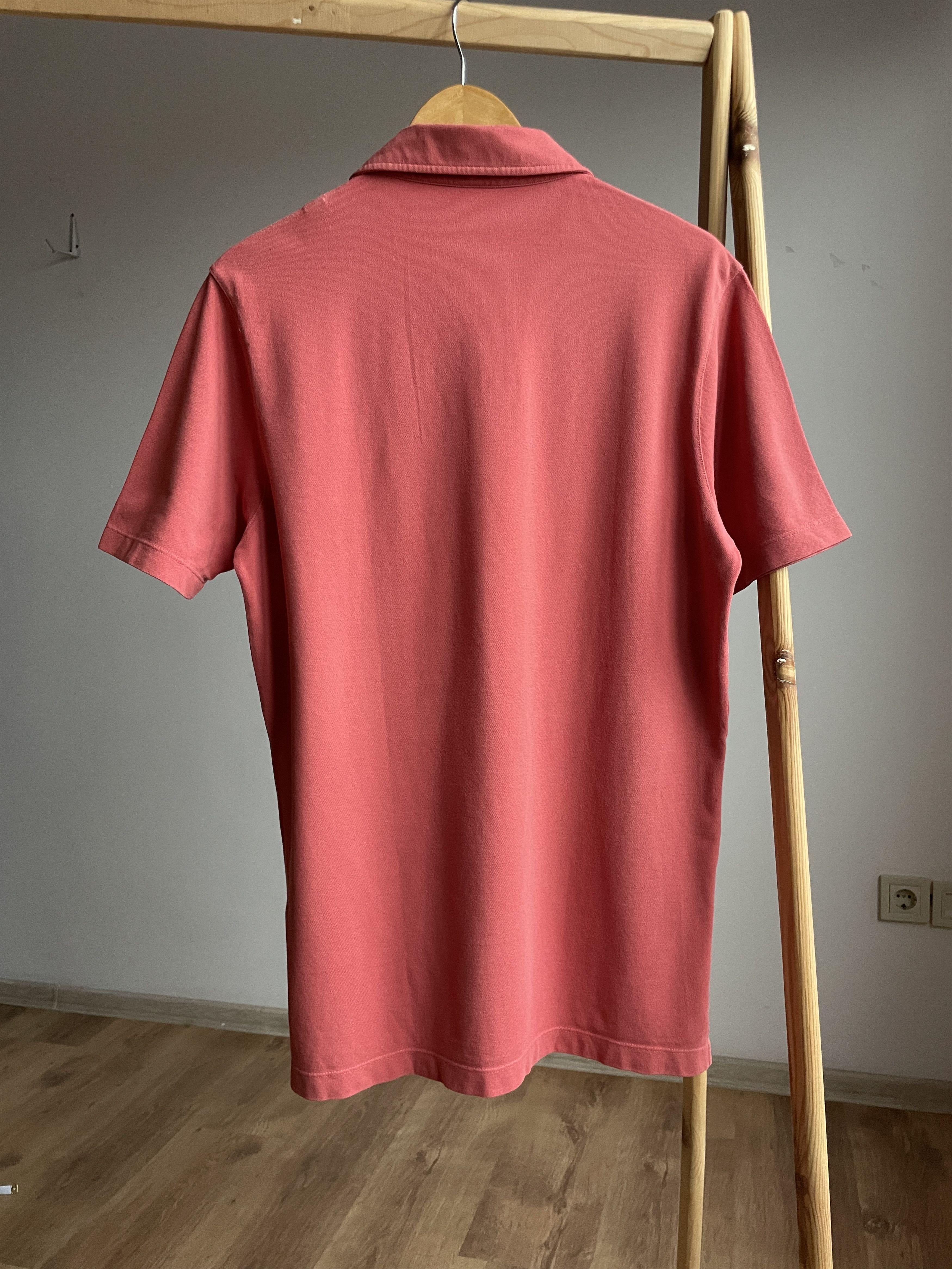 Altea Altea Pink Cotton Garment Dyed Polo T-Shirt Size L Size US L / EU 52-54 / 3 - 2 Thumbnail