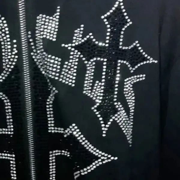 VIBE #16 Y2K Hoodie Rhinestones Size US XL / EU 56 / 4 - 7 Thumbnail