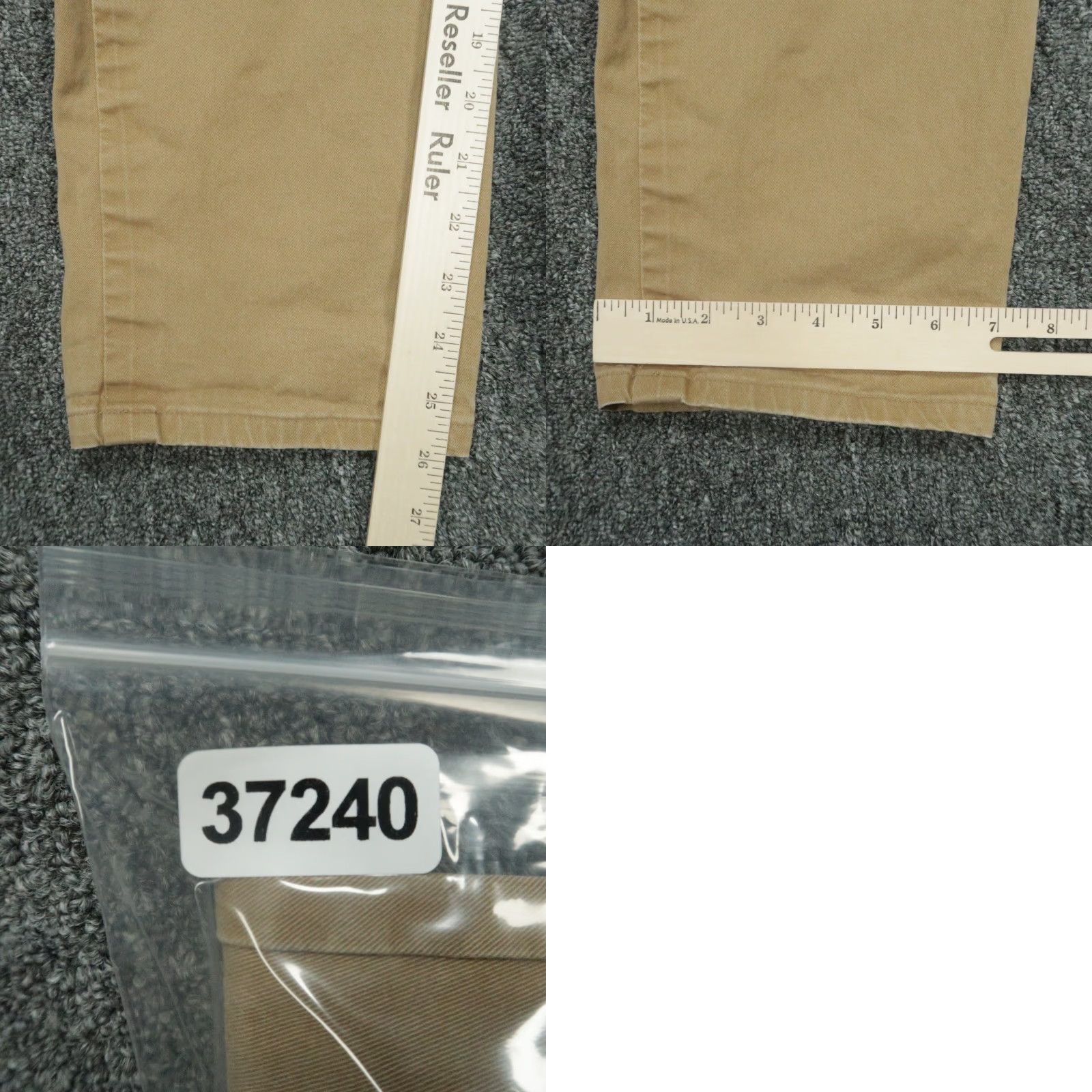 Vintage Flint & Tinder Pants Mens 36x26 Slim Fit Chino 5-Pocket Design Brown Tan Trousers Size US 36 / EU 52 - 8 Thumbnail