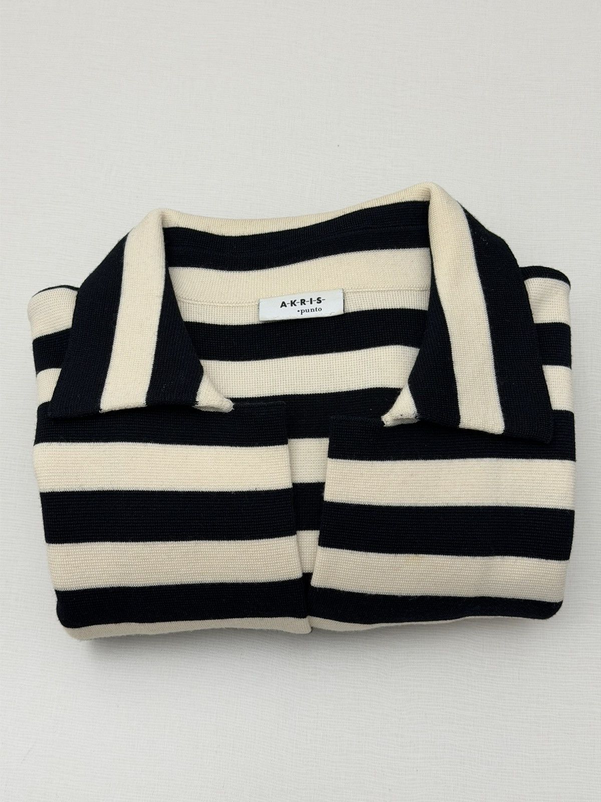 Akris Akris Punto Knit Jacket Womens 8 Striped Wool Button Front Size M / US 6-8 / IT 42-44 - 12 Thumbnail