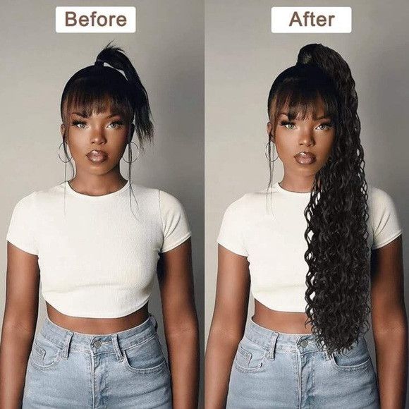 Other 22 Inches Synthetic Long Curly Black Hair Extension Size ONE SIZE - 3 Thumbnail