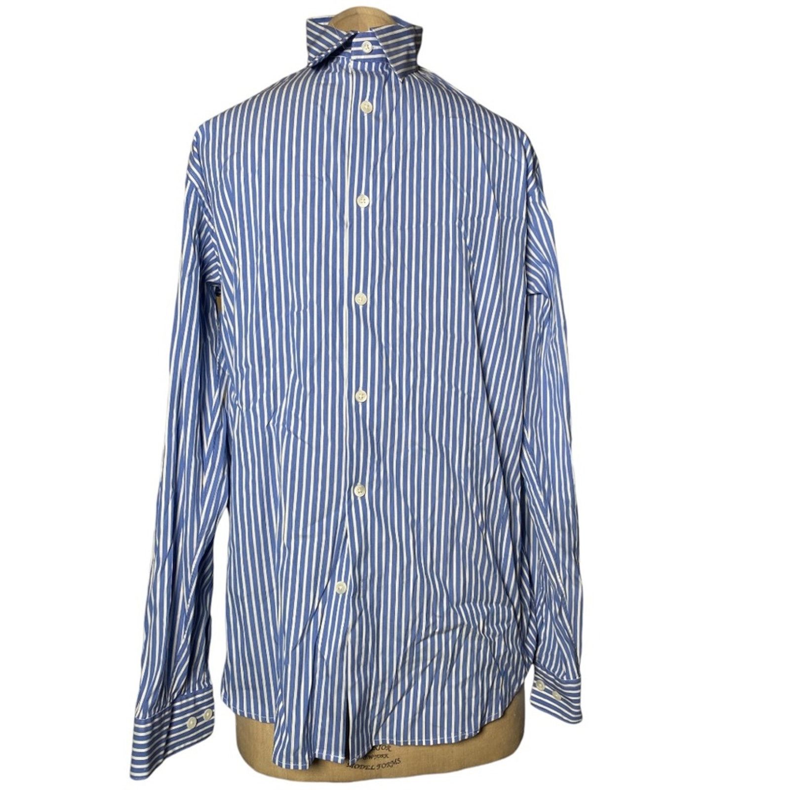 Theory Theory Irving button down navy white poplin shirt Medium Size US M / EU 48-50 / 2 - 2 Thumbnail
