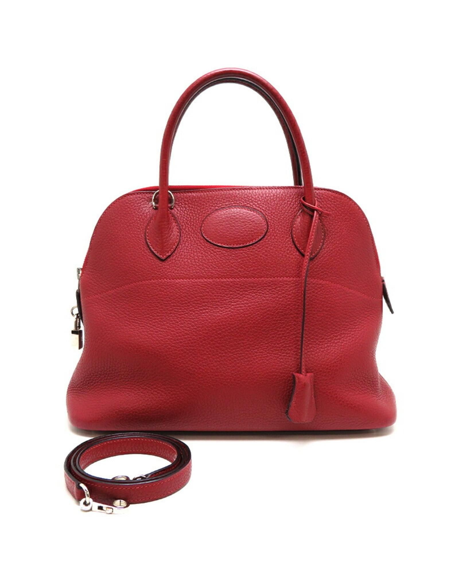 image of Hermes Iconic Red Leather Handbag, Women's