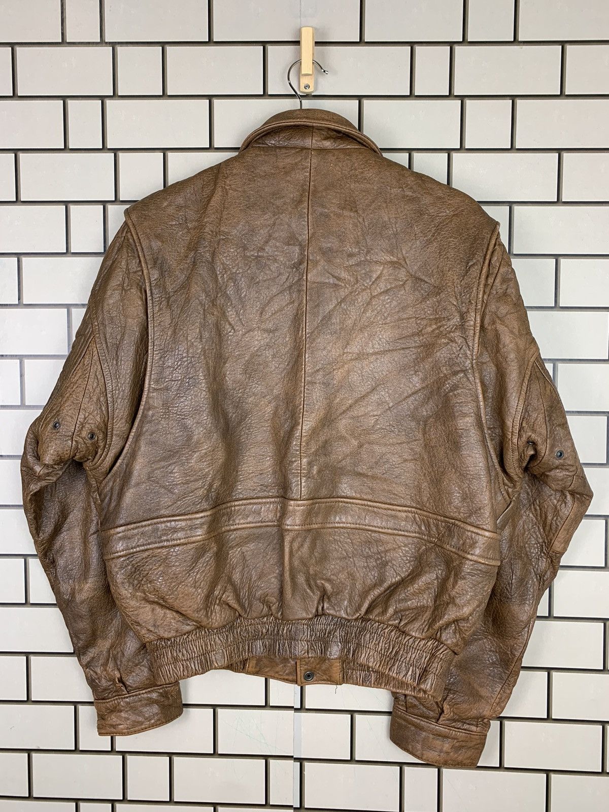 14th Addiction Vintage Japanese Brand Leather Bomber Jacket Size US L / EU 52-54 / 3 - 4 Thumbnail