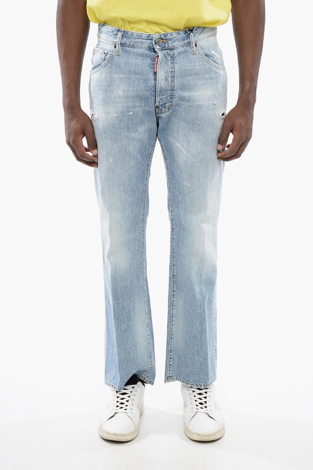 Light-Wash Distressed Jeans