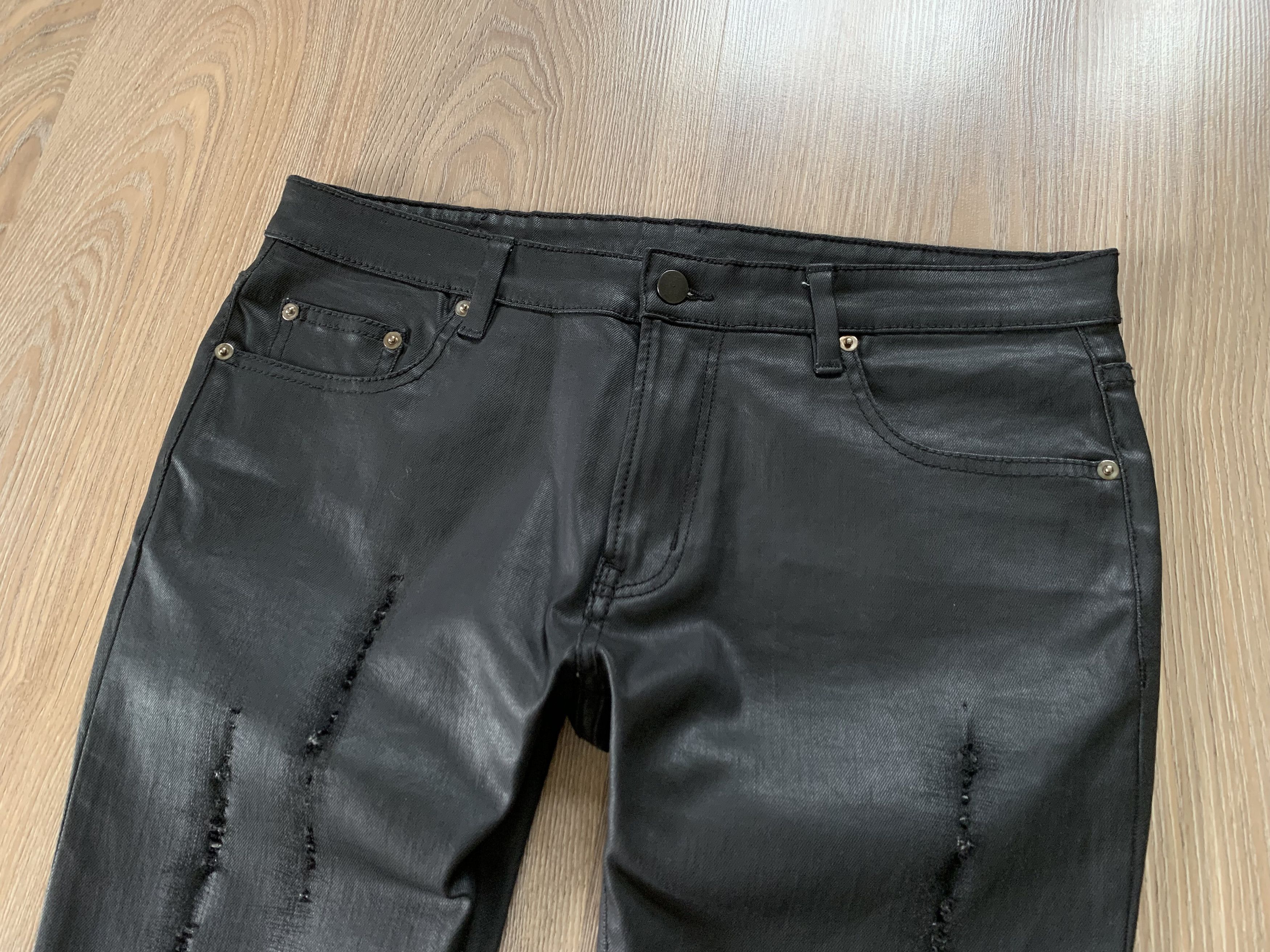 Designer Italian MJ Risin Waxed Men's Trousers Size US 36 / EU 52 - 5 Thumbnail