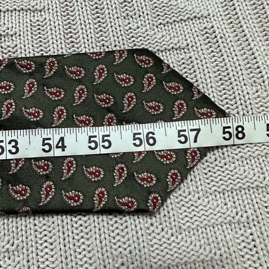 Alexander Julian Alexander Julian olive green paisley silk tie Size ONE SIZE - 4 Thumbnail