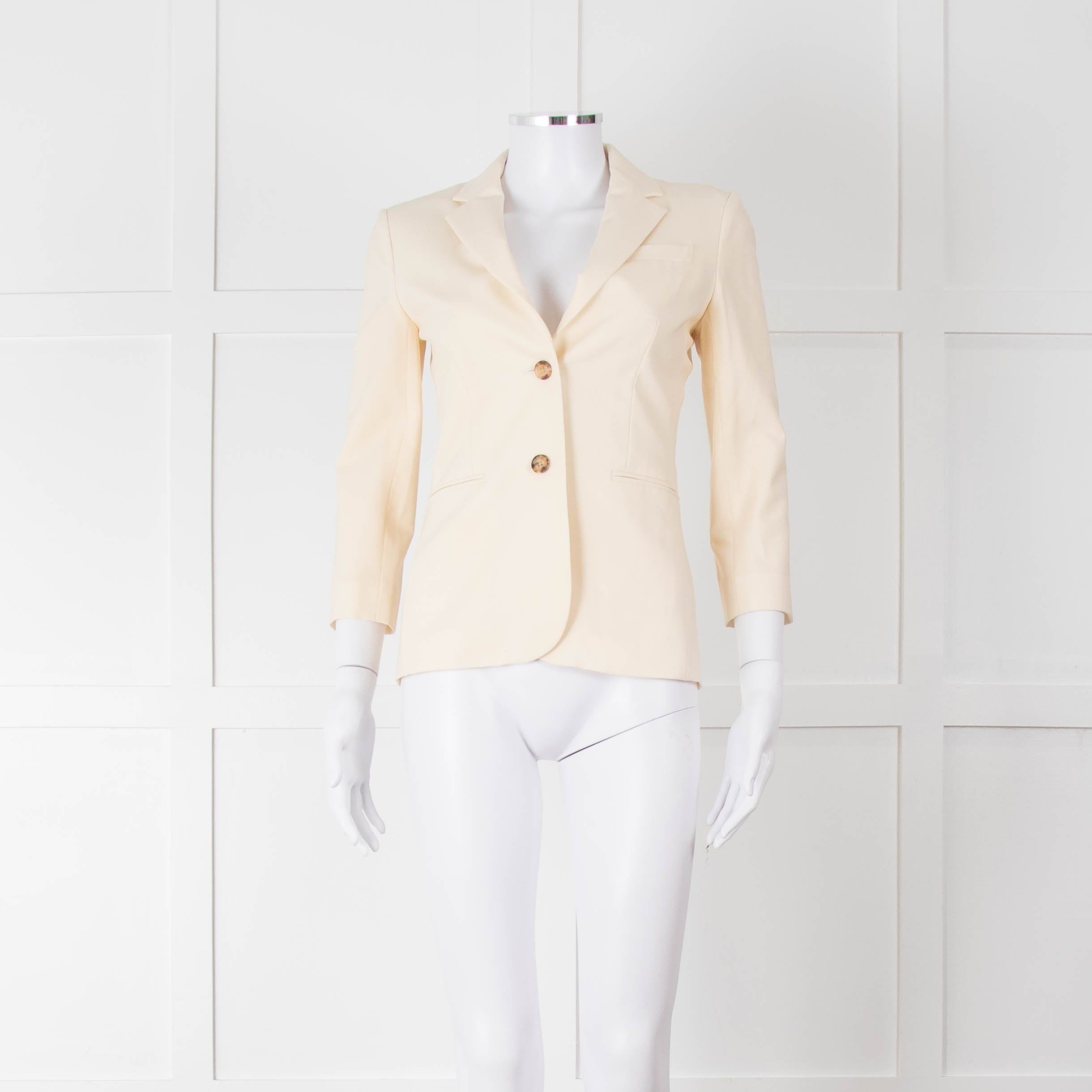 The Row The Row Cream Tailored Wool Blend Blazer Jacket Size M / US 6-8 / IT 42-44 - 6 Thumbnail