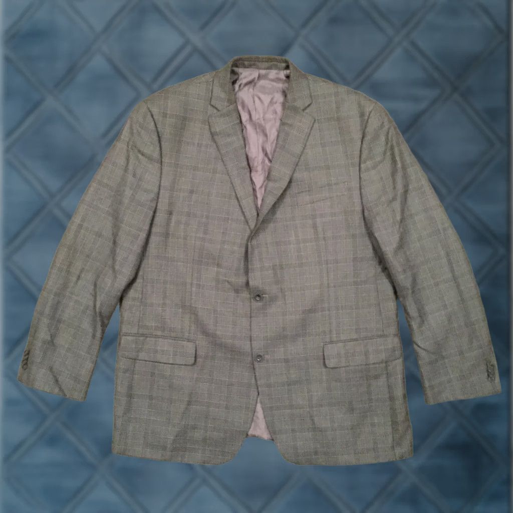 Michael Kors Michael Kors Blazer Mens 46 Long Gray Plaid Polyester Blend Size 46R - 1 Thumbnail