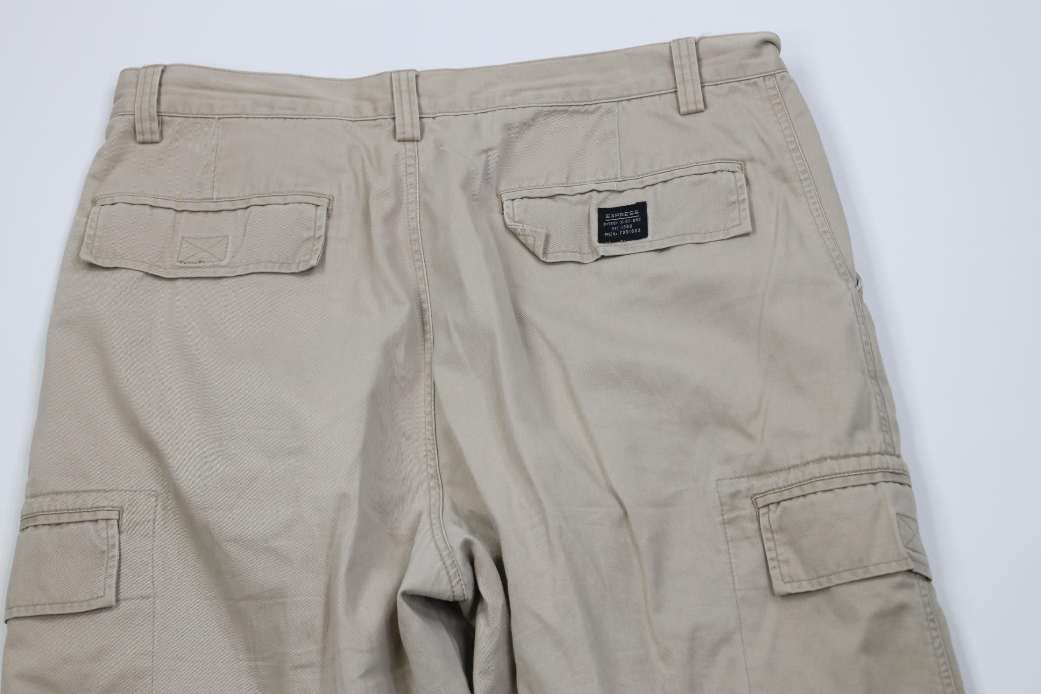 Express Vintage Y2K 2002 Express Baggy Wide Leg Cargo Pants Beige Size US 36 / EU 52 - 12 Thumbnail