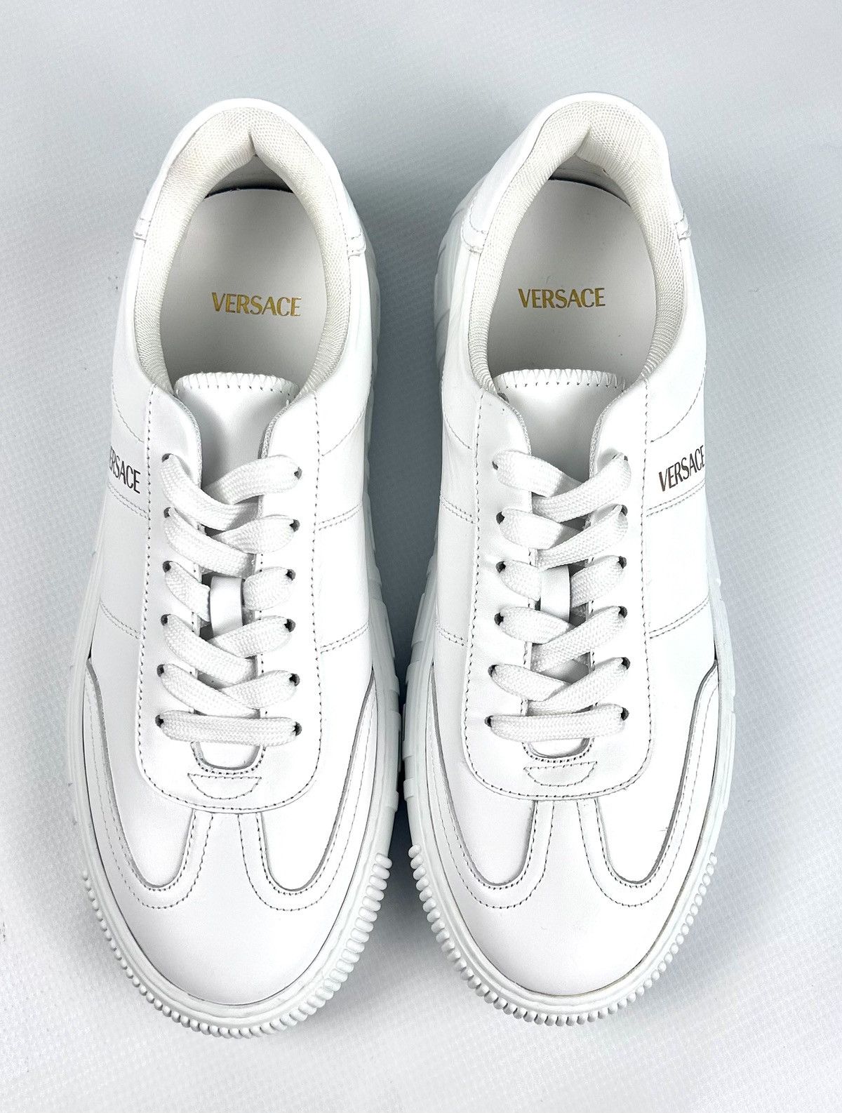 Versace Versace Greca White Leather Sneakers Men US 10 EU 43 Size US 10 / EU 43 - 2 Thumbnail