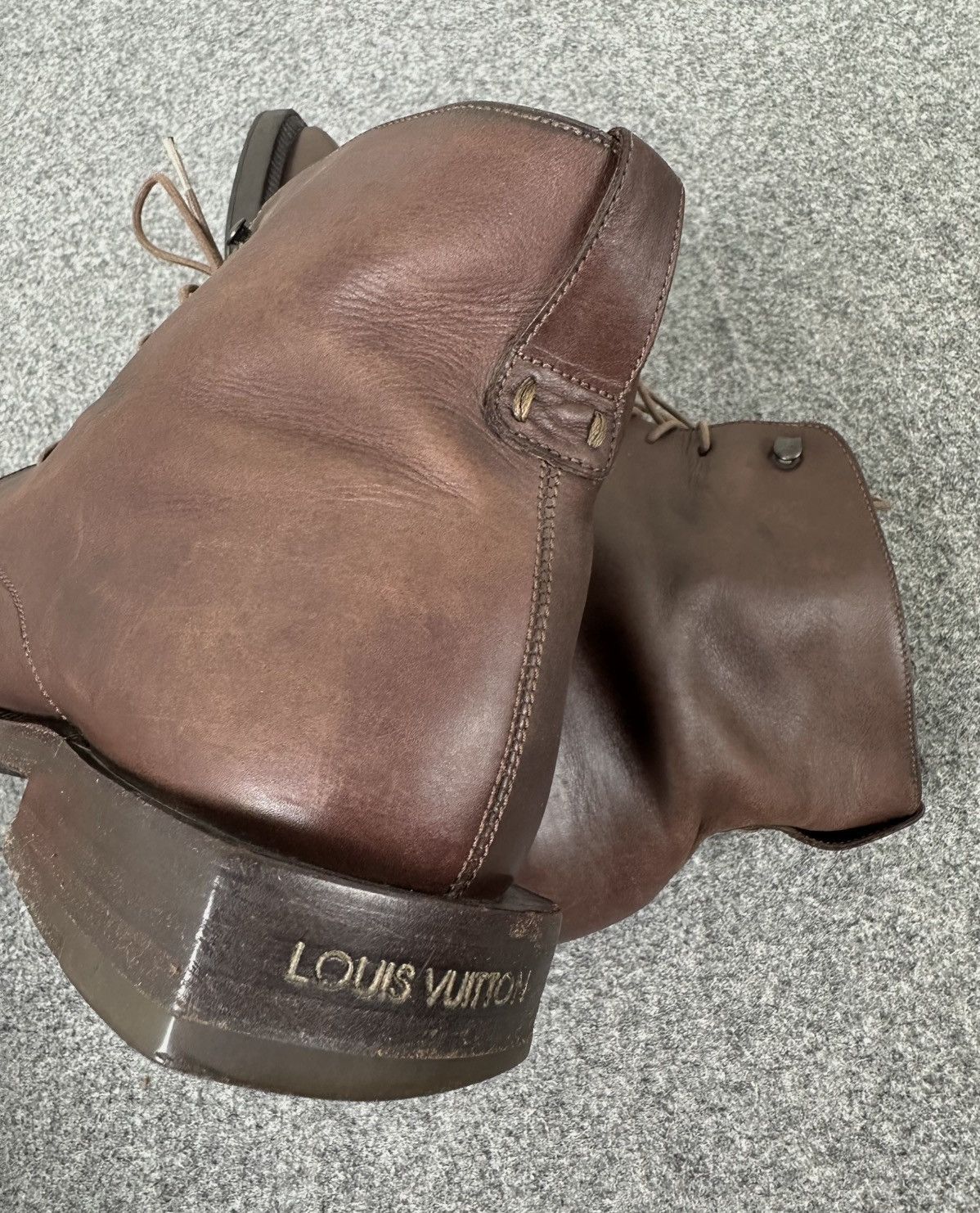 Louis Vuitton Louis Vuitton - Voltaire Ankle Leather Laced-Up Boots Brown Size US 7.5 / EU 40-41 - 9 Thumbnail