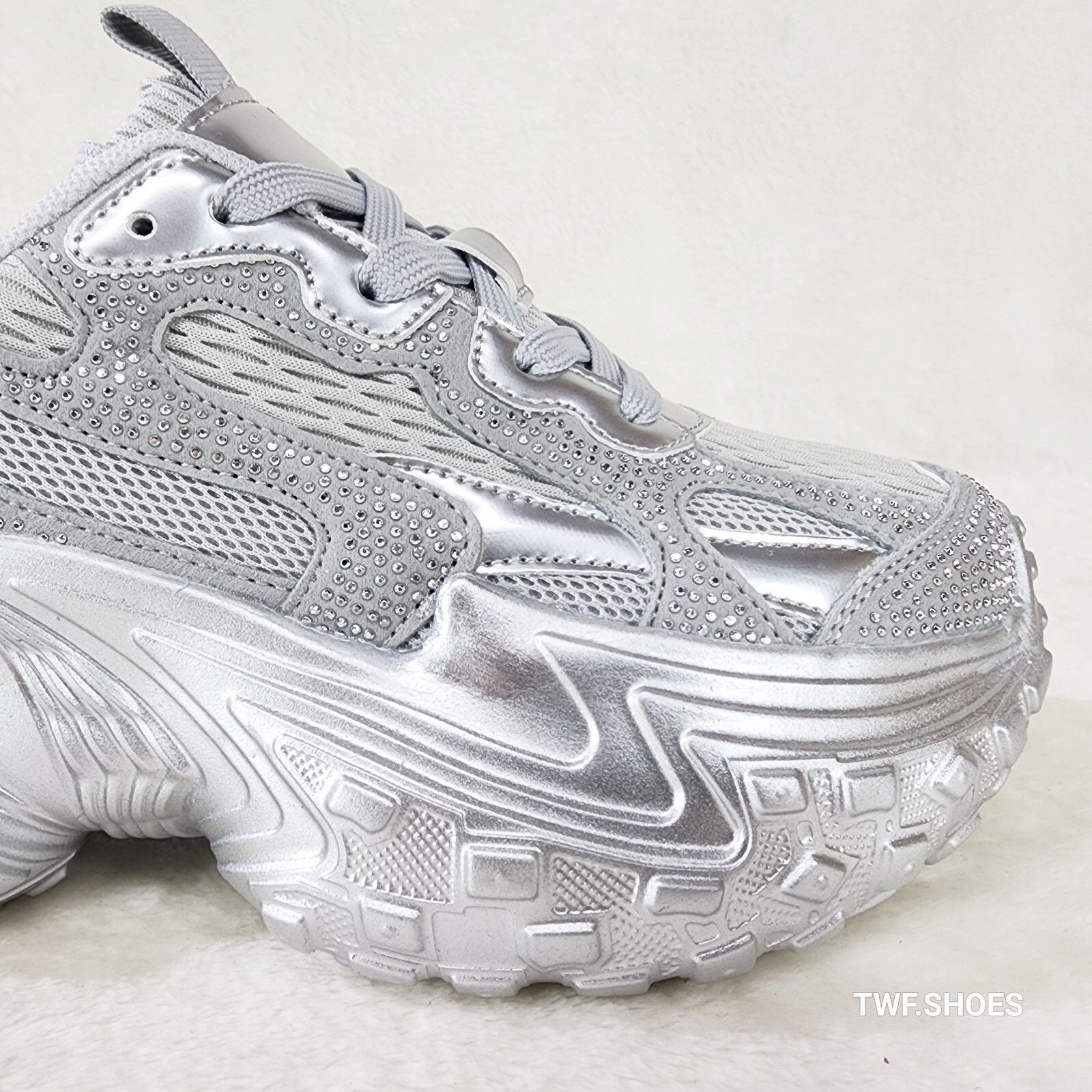 Cush Sparkle Sport Rhinestone Comfy Platform Light Weight Sn
