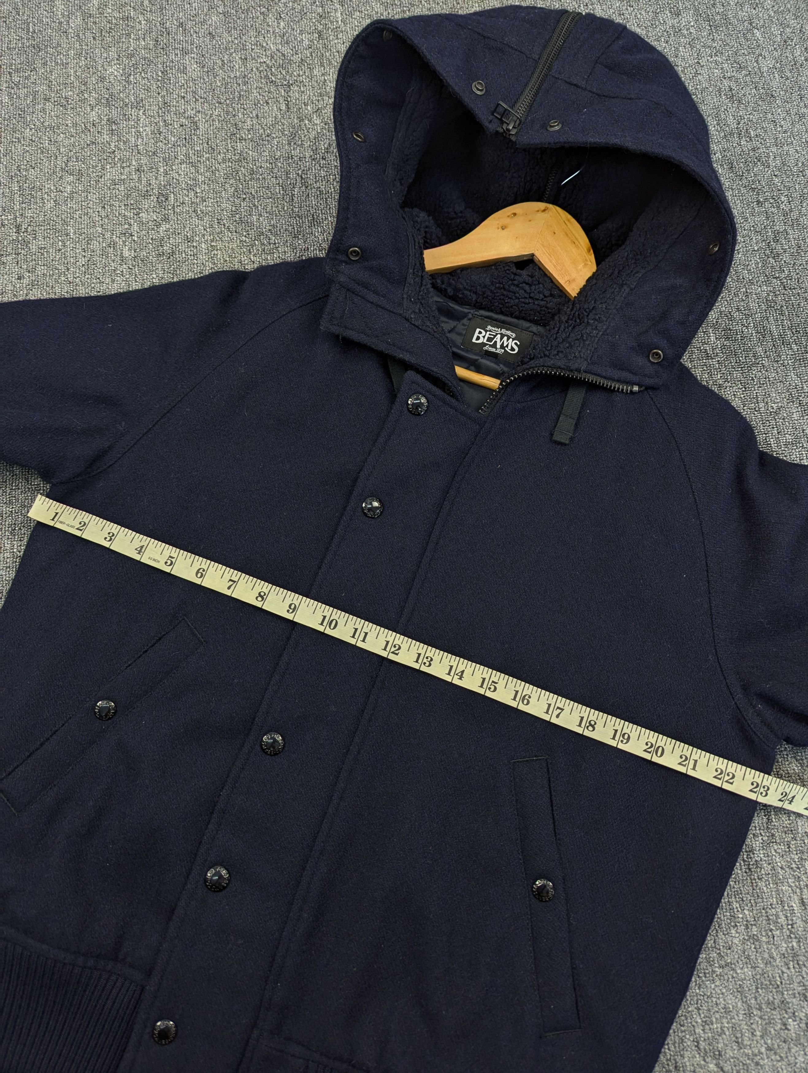 Beams Plus Japanese Brand Beams Quilted Lined Wool Hoodie Jacket Size US L / EU 52-54 / 3 - 15 Thumbnail