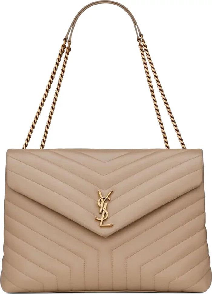 Saint Laurent Paris o1s1wg111024 Size: OS / Loulou Large Leather Bag in Beige Size ONE SIZE - 1 Thumbnail