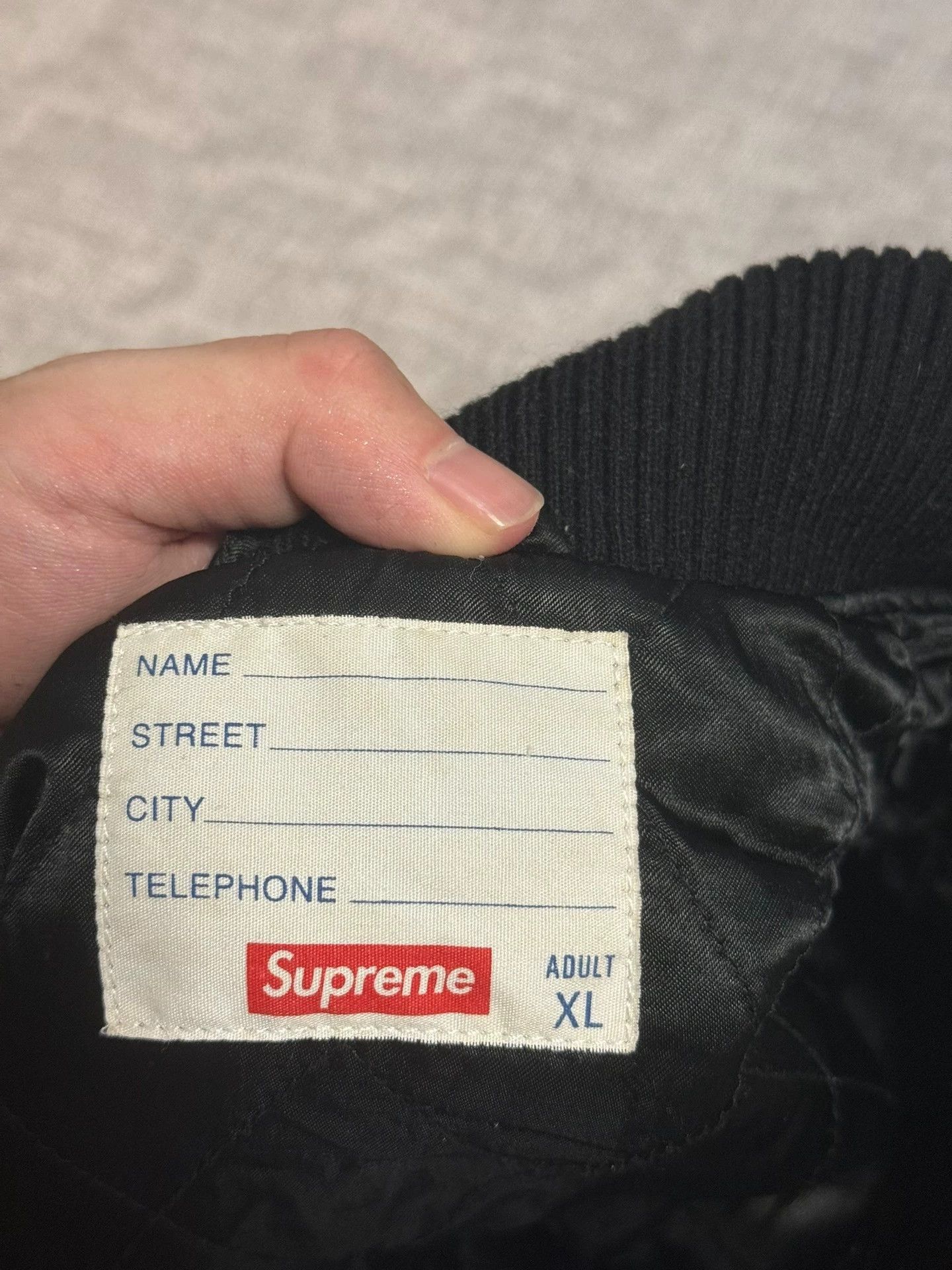 Supreme Black Varsity Jacket w/ Leather Sleeves - XL Size US XL / EU 56 / 4 - 7 Thumbnail