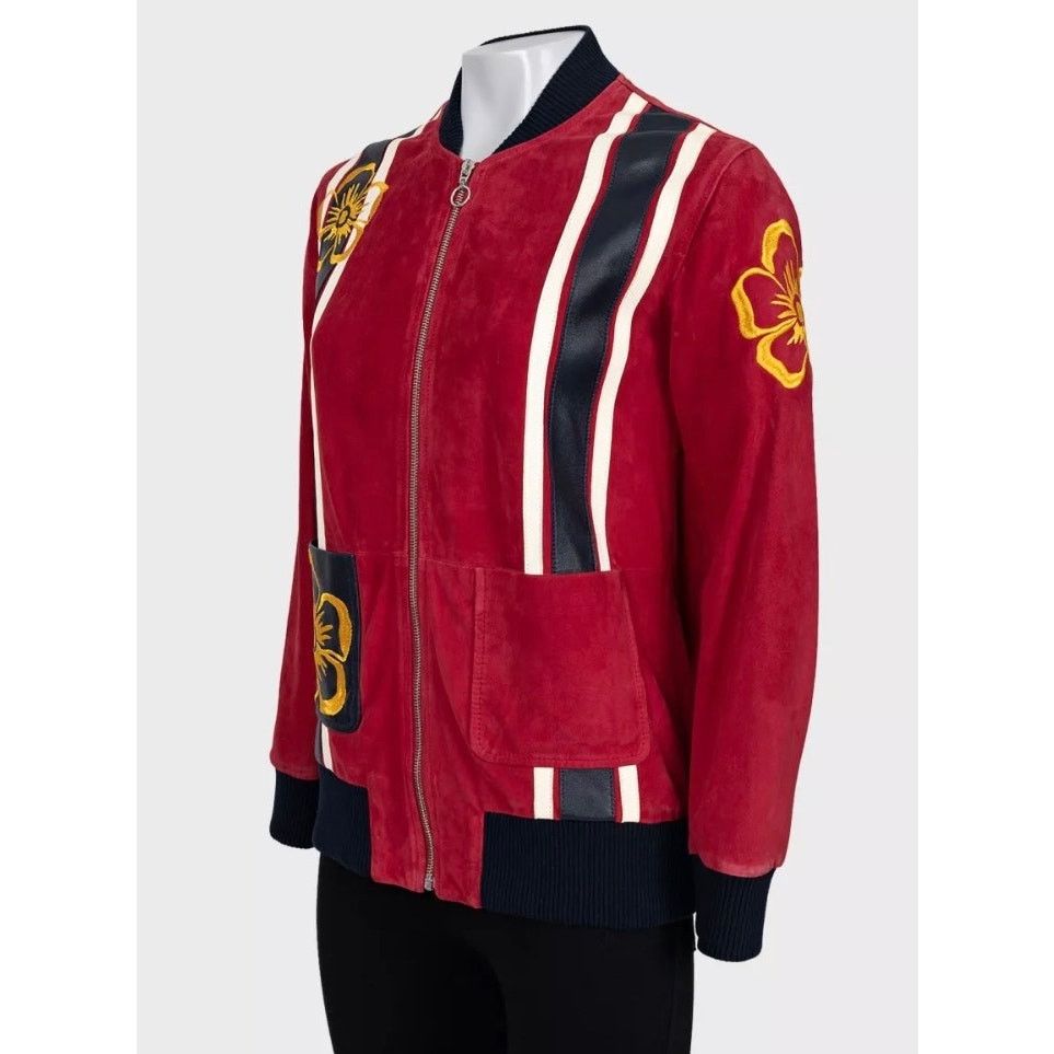 RED Valentino Valentino Spa Red Leather Embroidered Jacket - IT40 / US S Size S / US 4 / IT 40 - 2 Thumbnail
