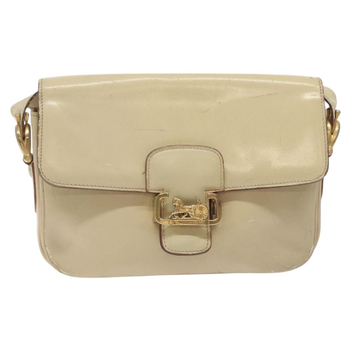Celine CELINE Shoulder Bag Leather White Gold Size ONE SIZE - 2 Thumbnail