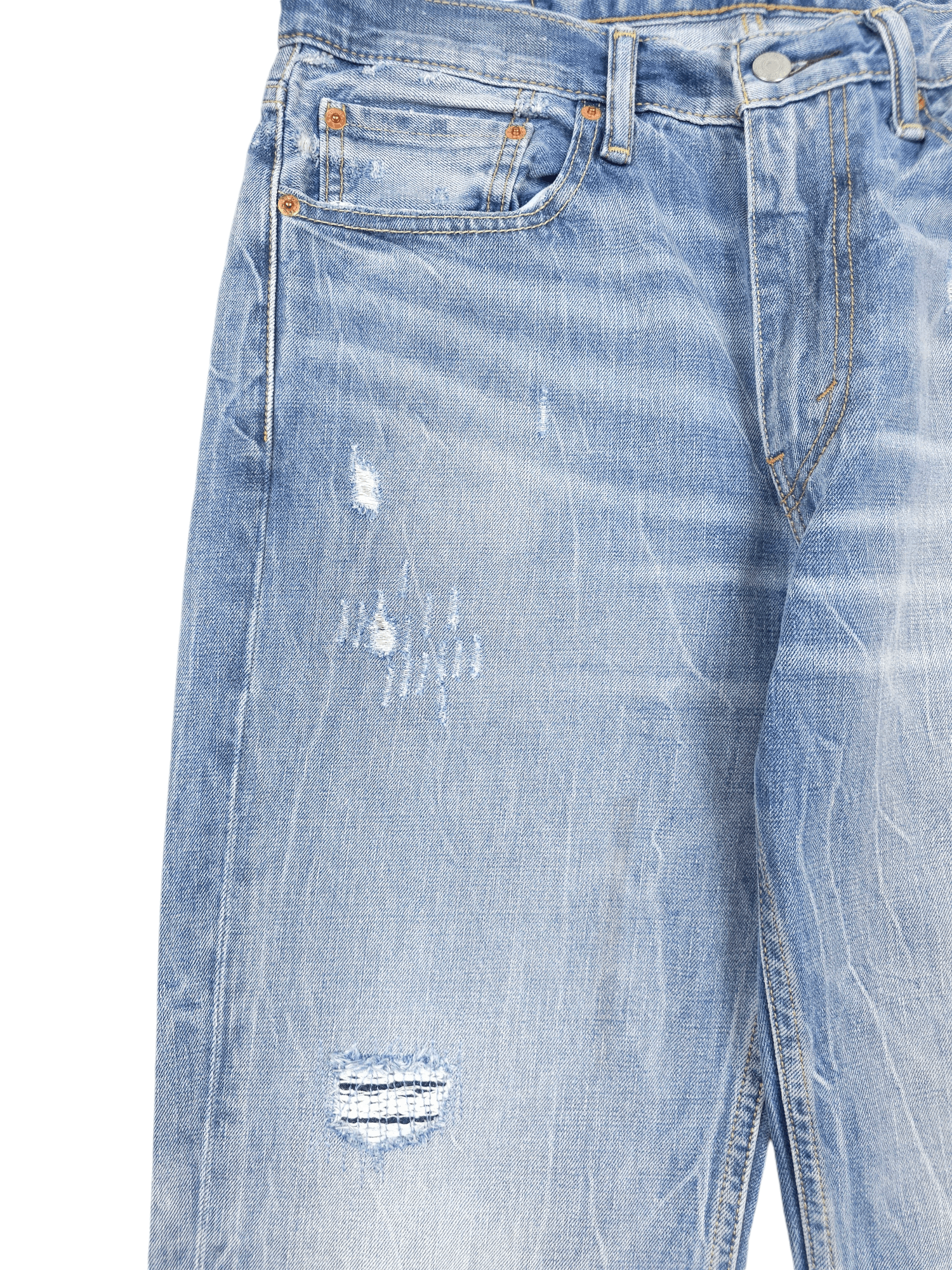 Levi's × Vintage 💎 33/32 Levi's 514 Vintage 90's Ripped Jeans 501 Straight Size US 33 - 3 Thumbnail