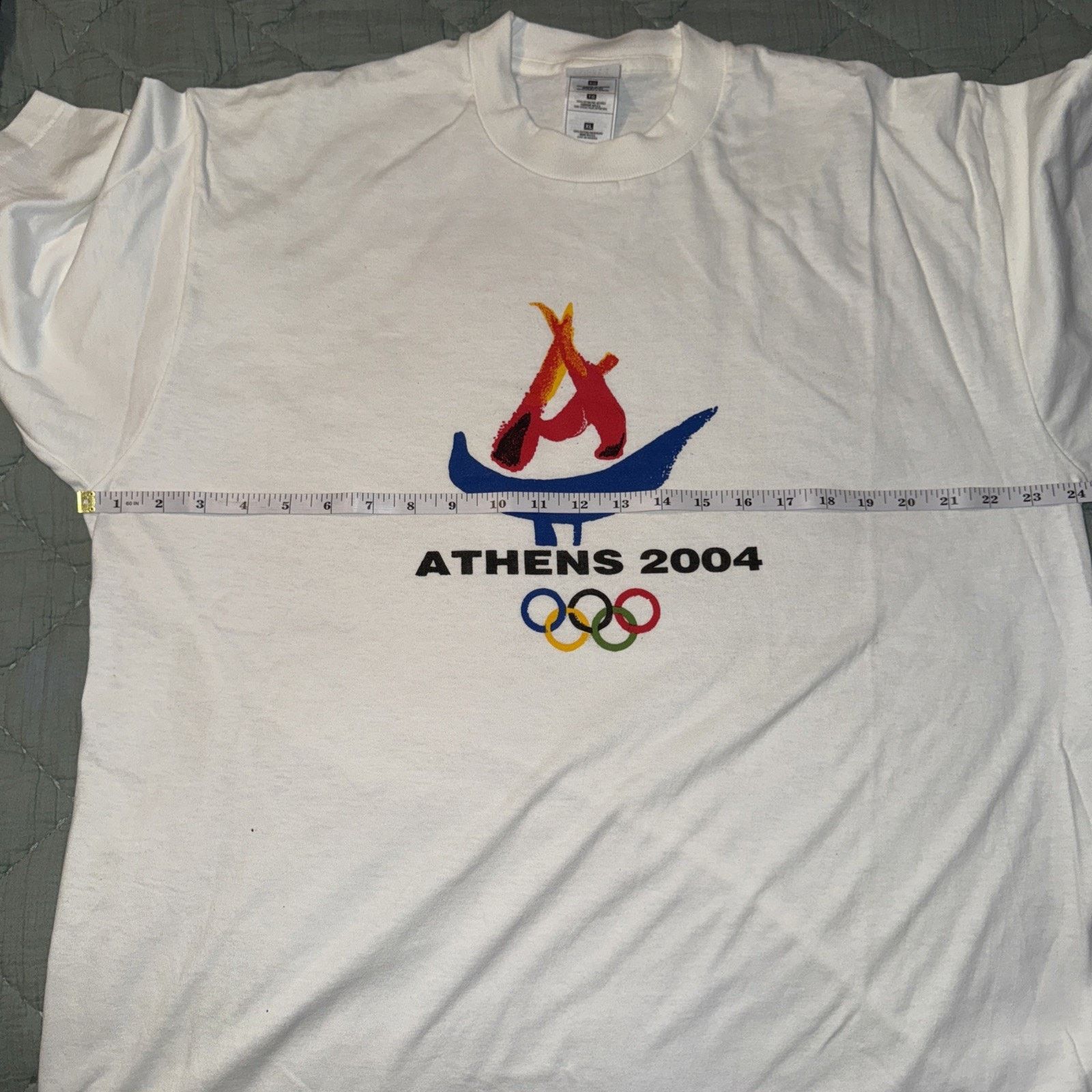 Fruit Of The Loom Heavy Tee Vintage Single Stitch 2004 Olympics Athens Sz XL Size US XL / EU 56 / 4 - 10 Thumbnail
