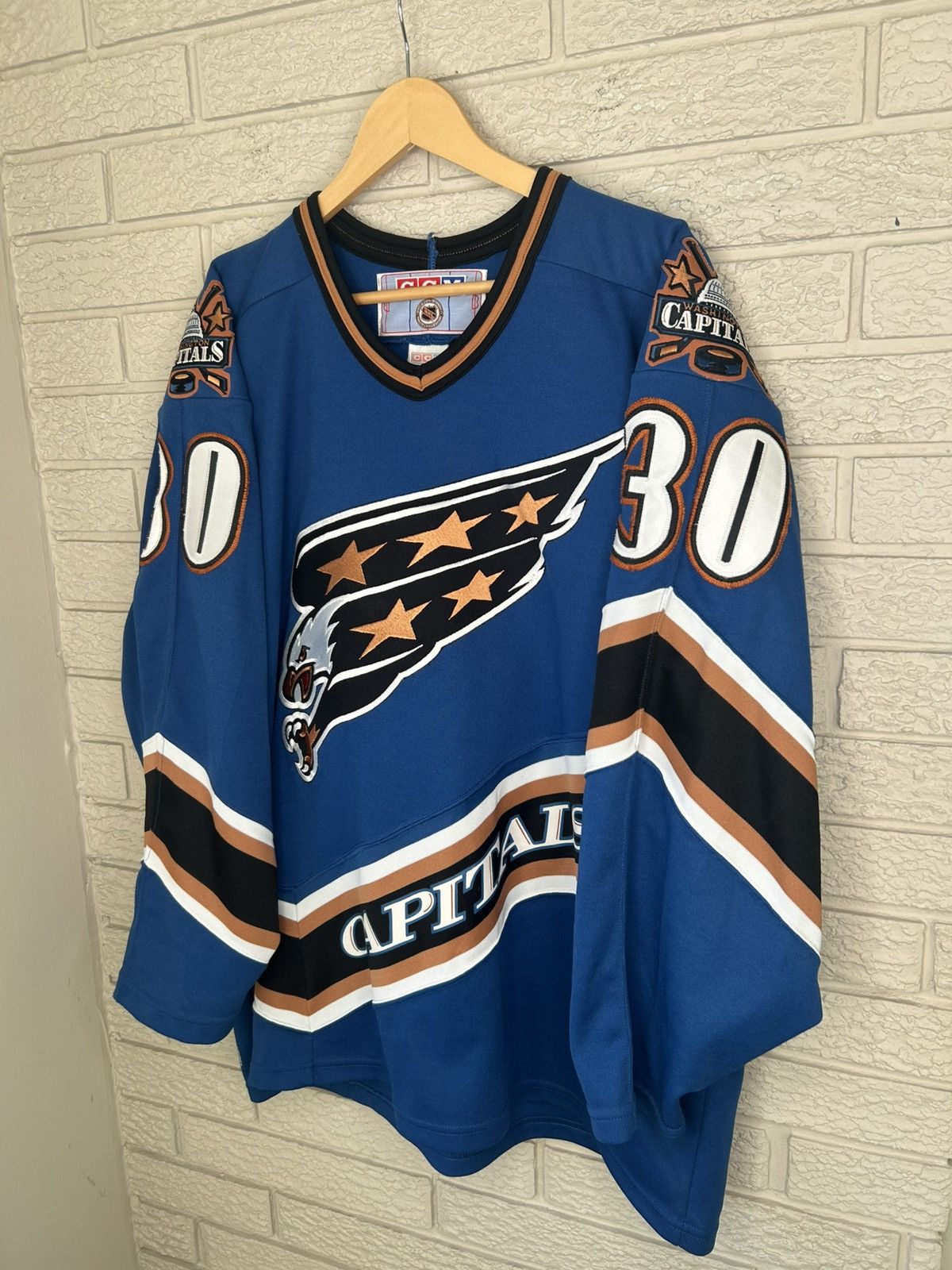 Ccm Vintage CCM Washington Capitals Jim Carey Jersey Size US XL / EU 56 / 4 - 2 Thumbnail