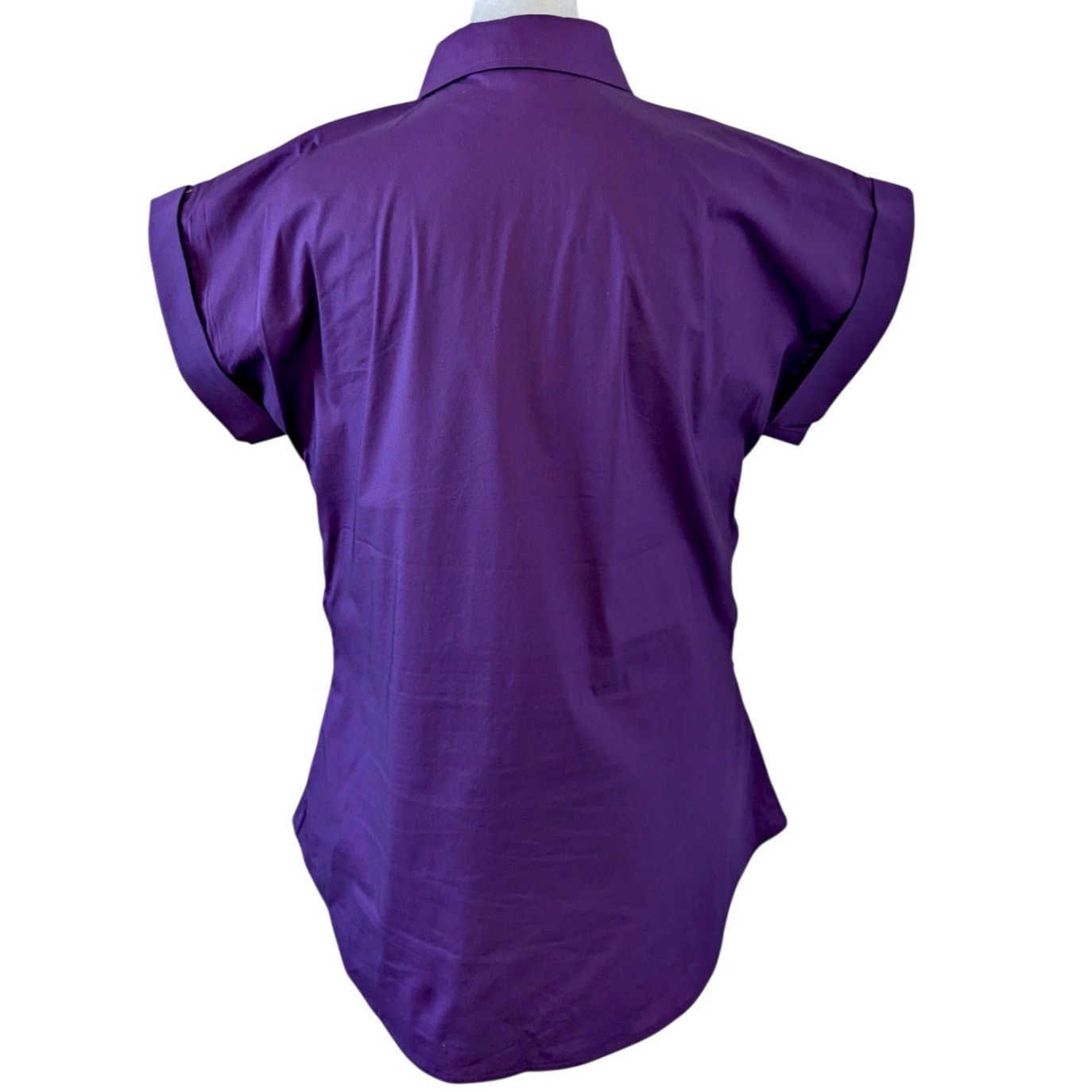 Lauren Ralph Lauren Lauren Ralph Lauren Pleated Purple Button Up Top Sz 6 Size M / US 6-8 / IT 42-44 - 4 Thumbnail