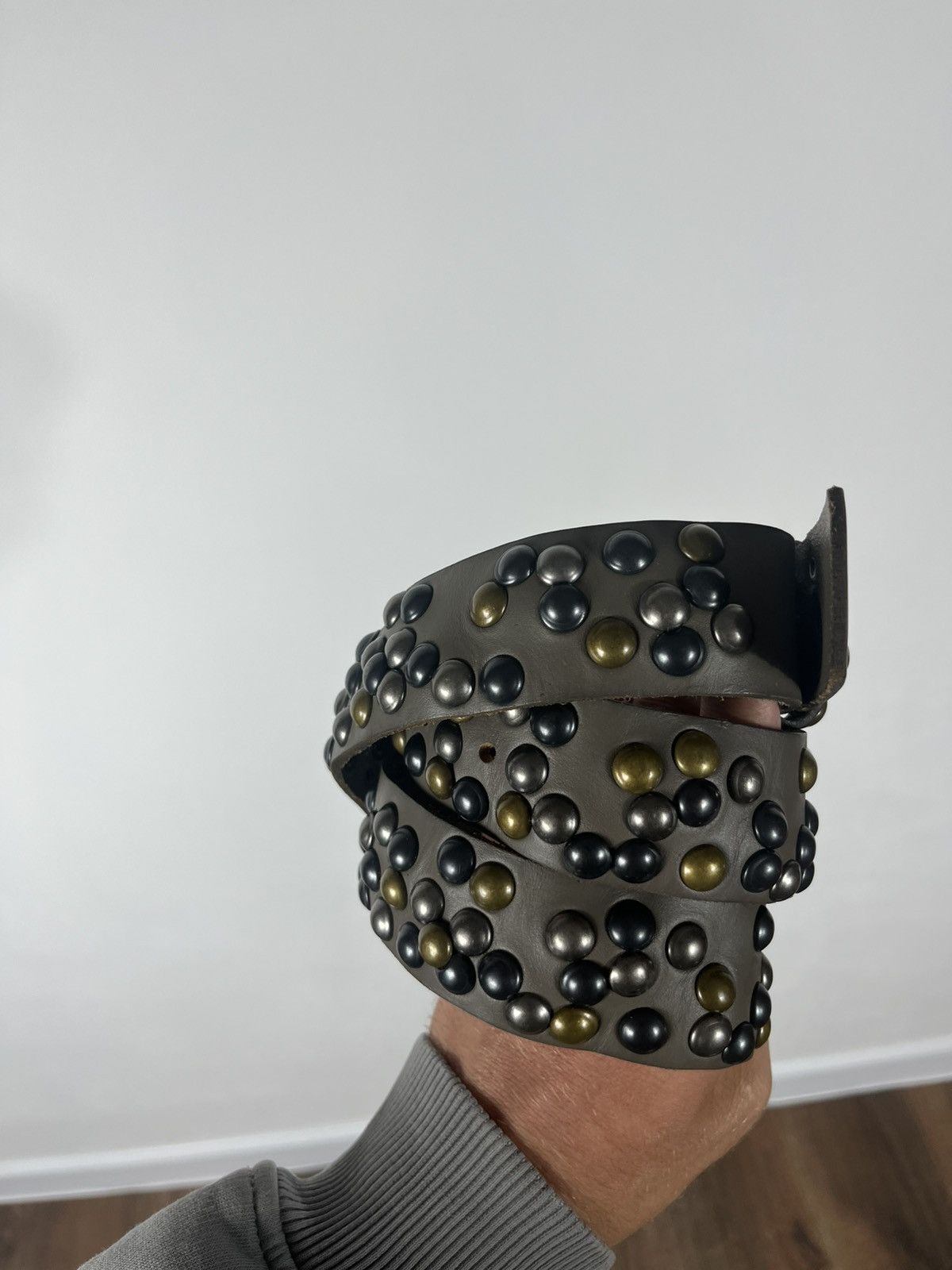 Other Avant-Garde Studded Leather Belt with Multicolor Rivets Size ONE SIZE - 4 Thumbnail