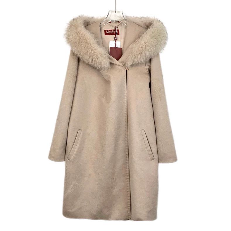 Max Mara Max Mara Apricot hooded wool-collared cashmere coat Size S / US 4 / IT 40 - 1 Thumbnail
