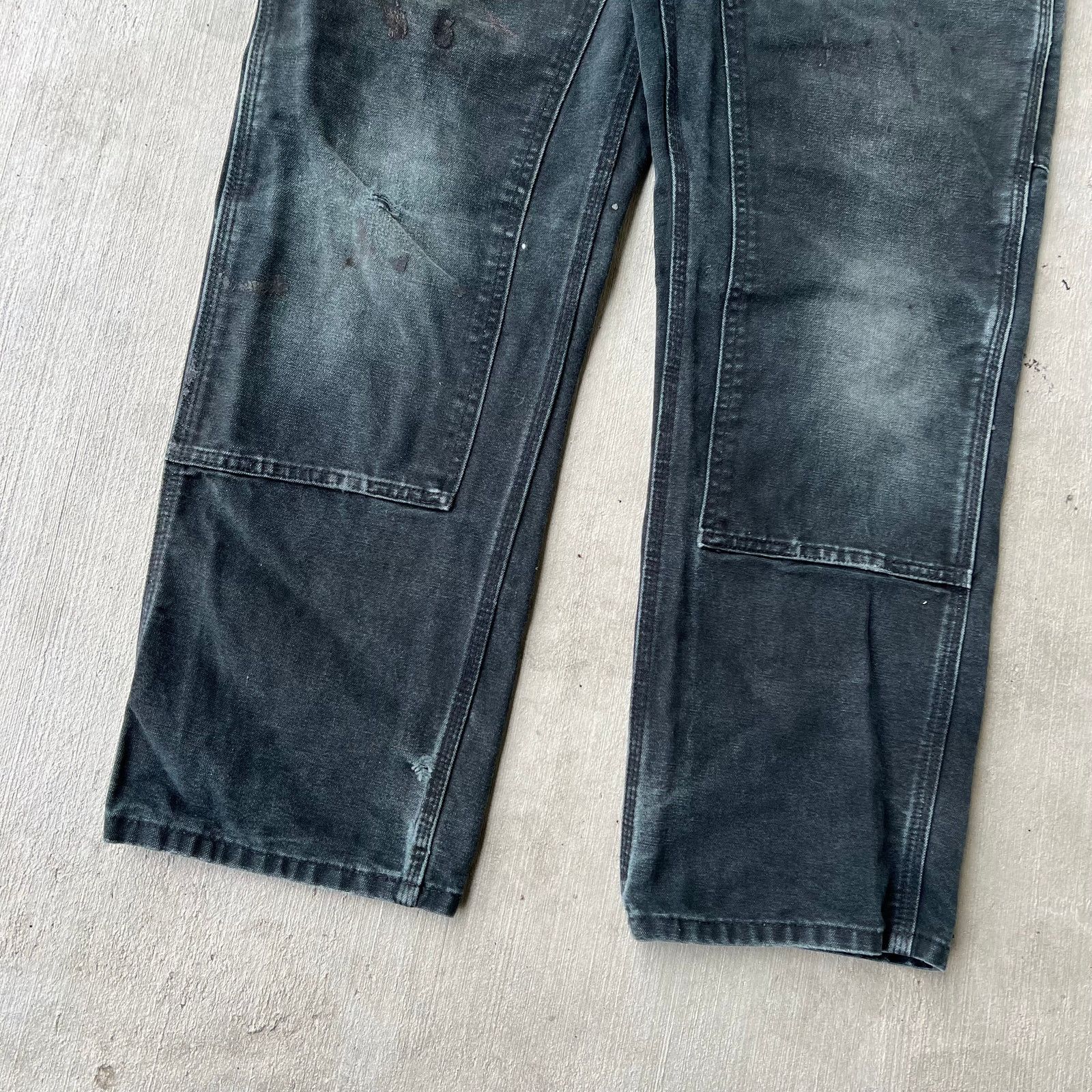 Carhartt × Vintage Carhartt faded black double knee work wear carpenter pants Size US 31 - 3 Thumbnail