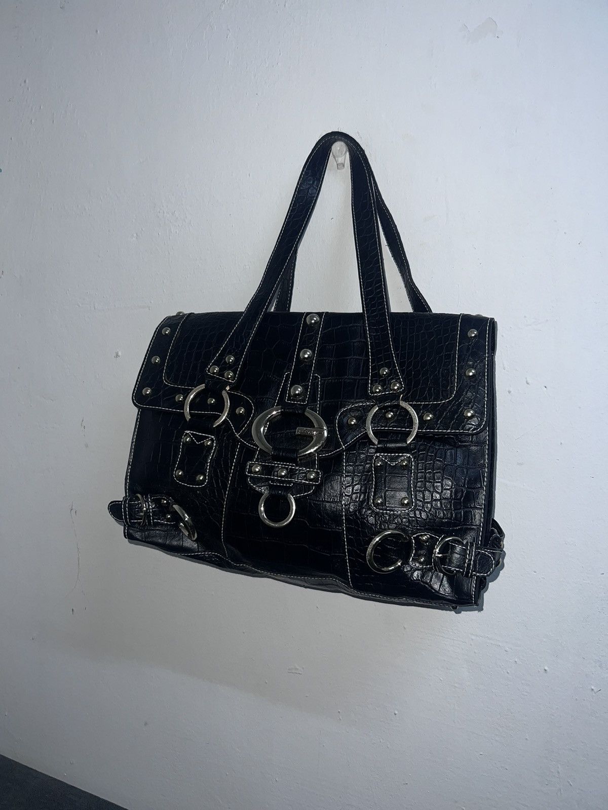 Guess VINTAGE GUESS GOTH PATENT LEATHER HANDBAG Size ONE SIZE - 4 Thumbnail