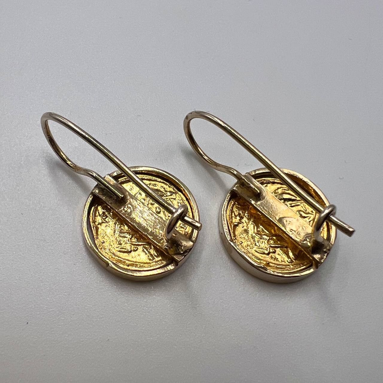 Sterling Silver Vintage Gilt Sterling Silver 925 Set of Earrings Ring Italy Size ONE SIZE - 4 Thumbnail